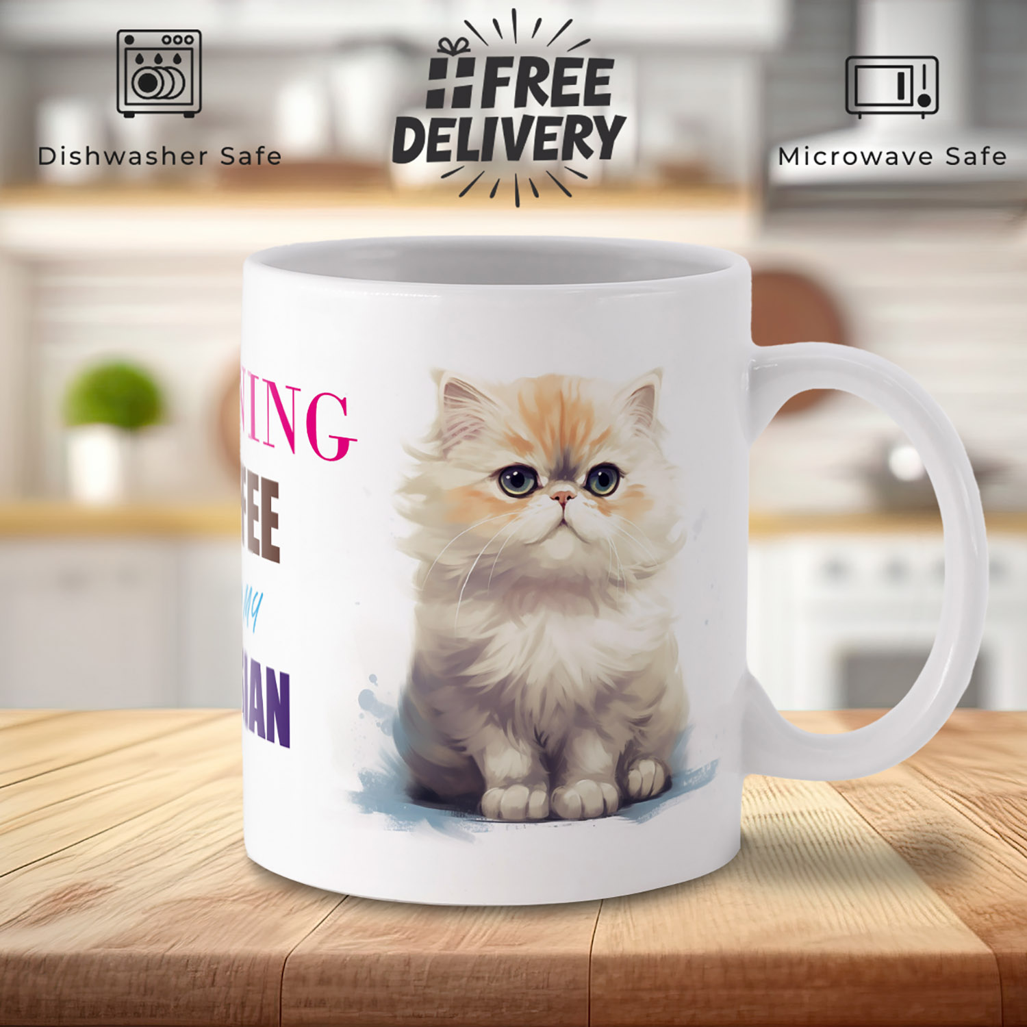 Charming Persian Cat Mug for Cat Lovers - Perfect Gift!