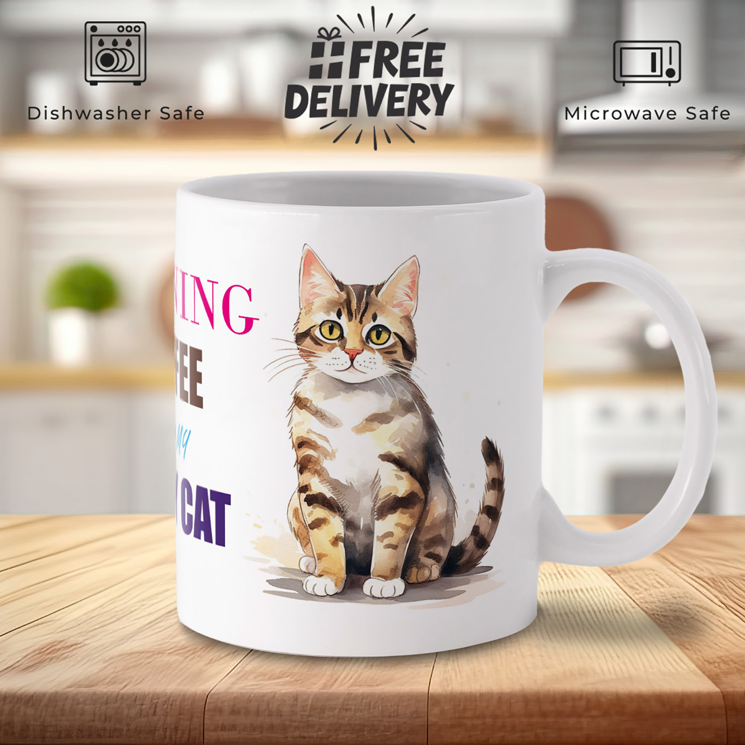 Charming Tabby Cat Mug for Cat Lovers - Perfect Gift!