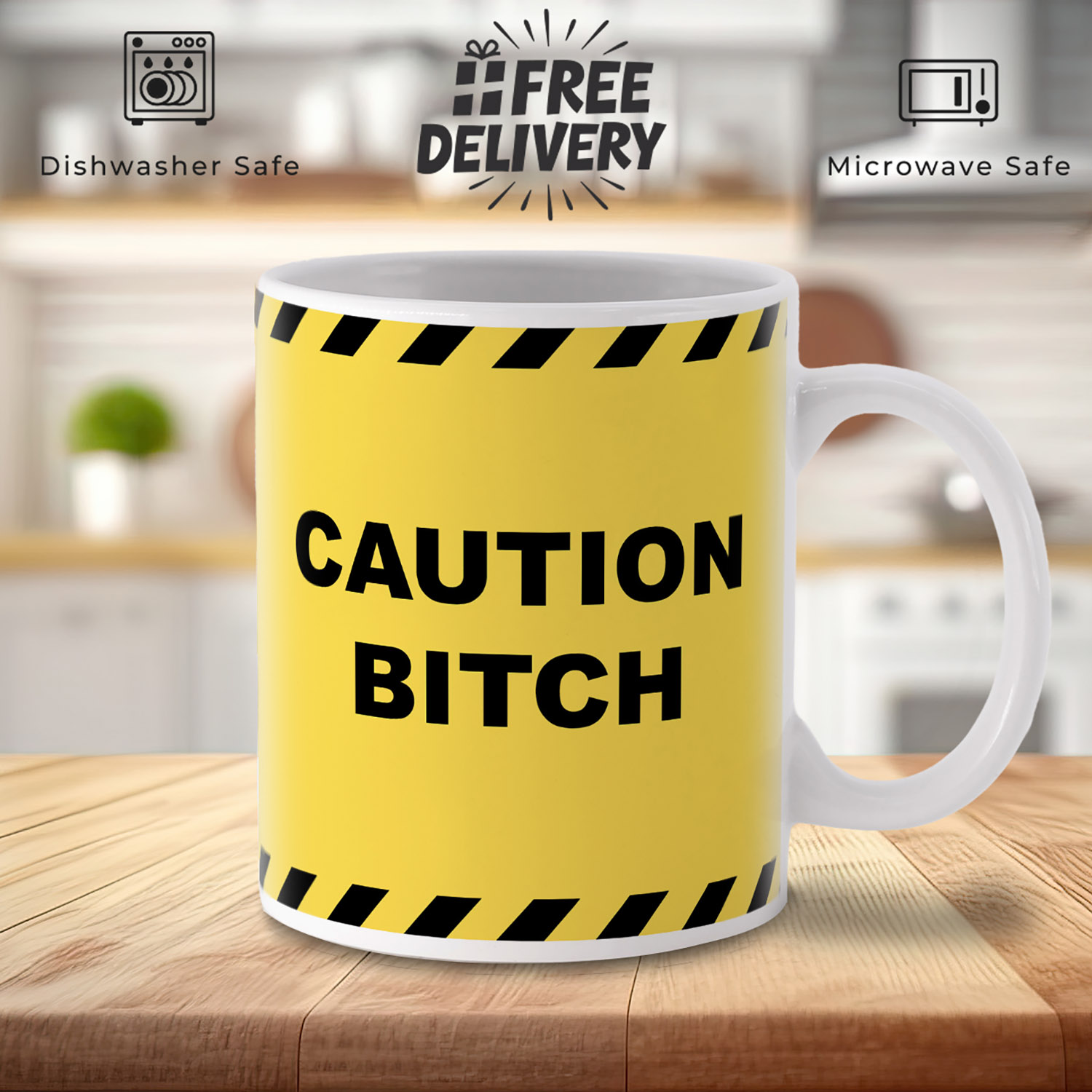 Caution Bitch Warning Mug - Sassy Gift for Bold Personalities