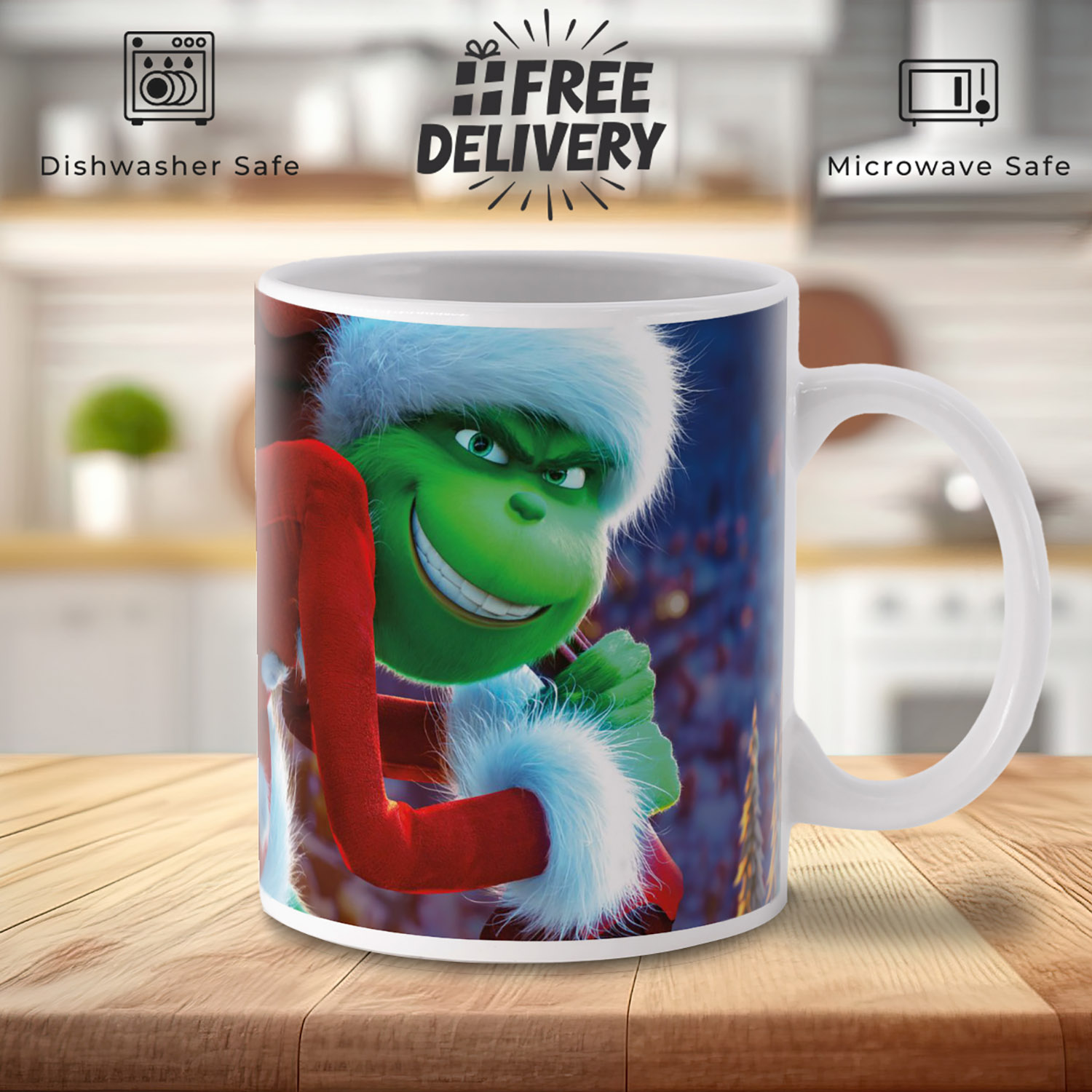 Whimsical Grinch Full Wrap Mug for Holiday Cheer