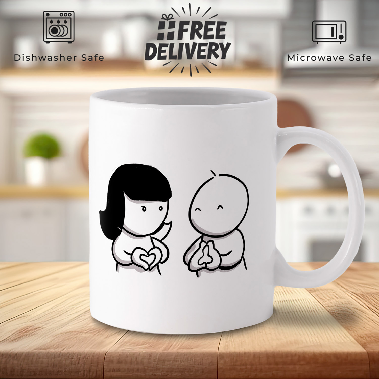 Funny Couple Hand Gestures Mug - Perfect Gift for Partners