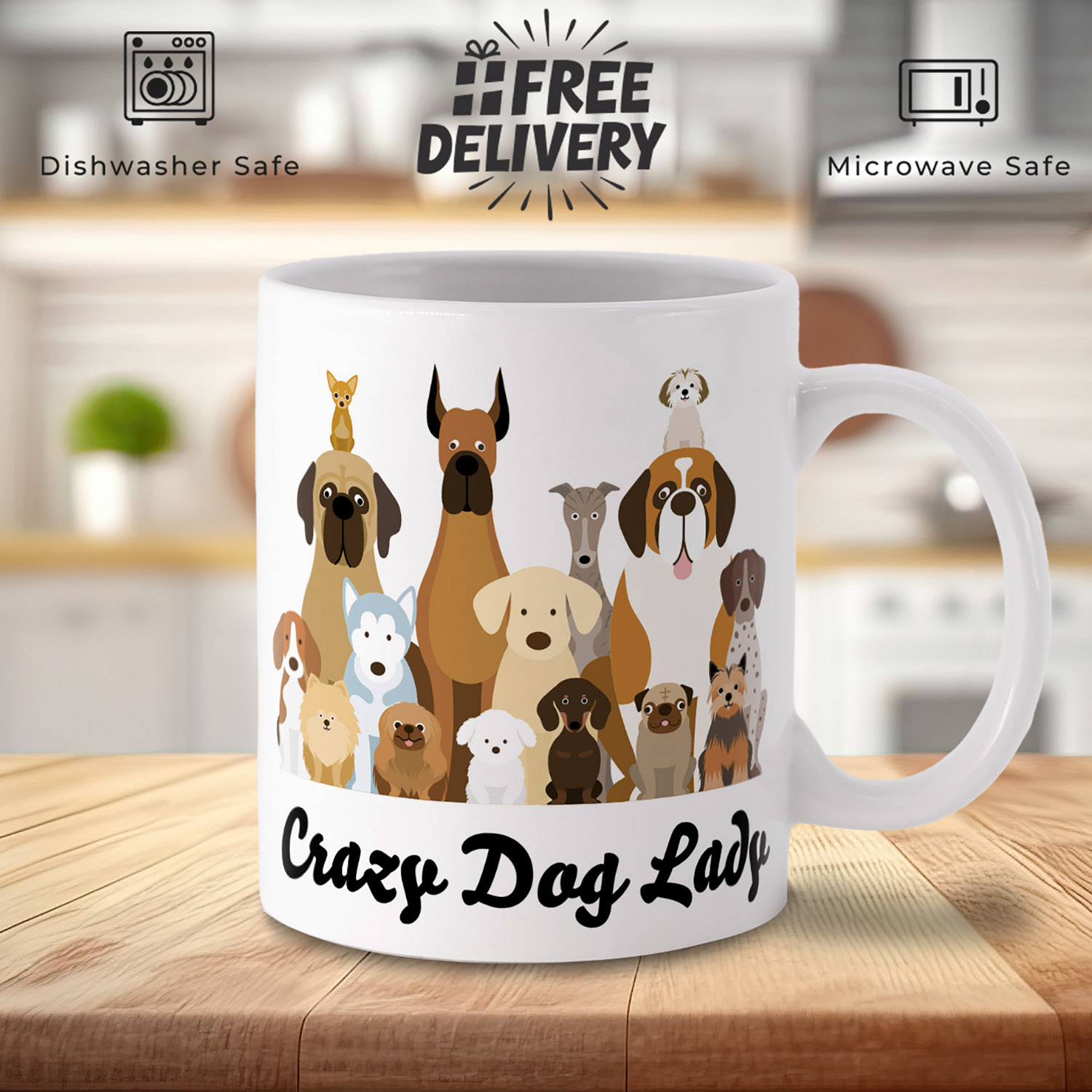 Crazy Dog Lady Mug - Perfect Gift for Dog Lovers