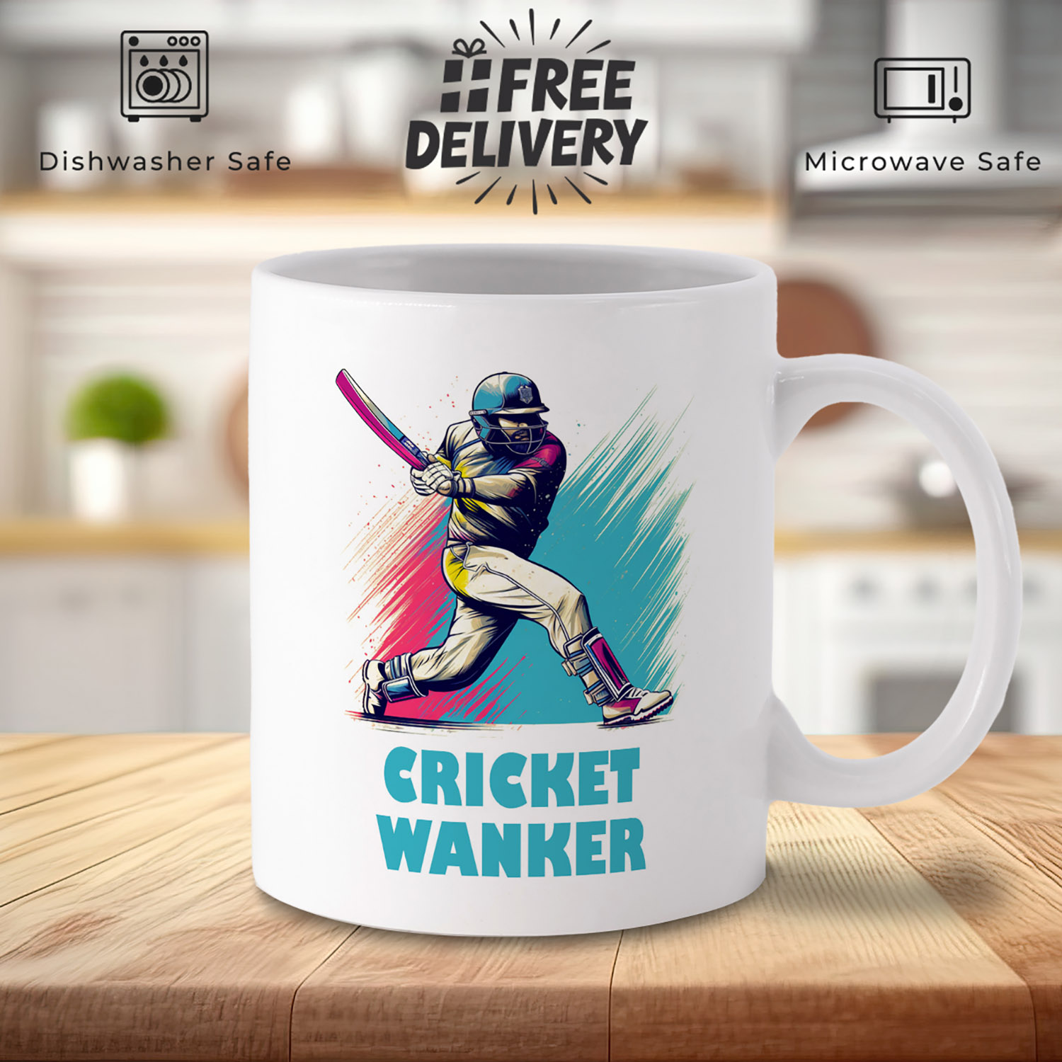 Funny Cricket Wanker Mug - Perfect Gift for Cricket Fans