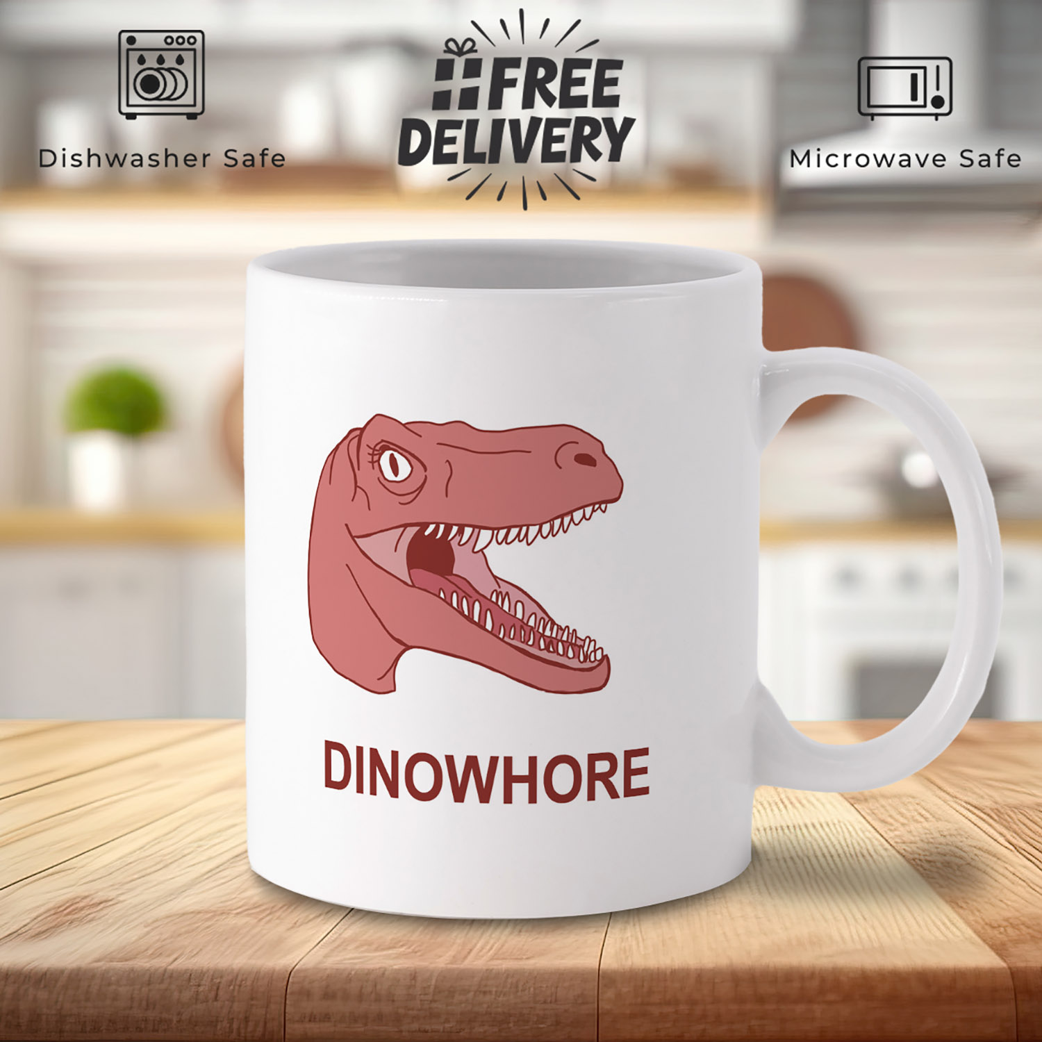 Funny T-Rex Dinowhore Mug - Perfect Gift for Dino Lovers!