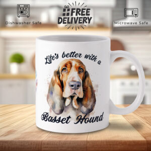 Charming Basset Hound Mug for Dog Lovers - Perfect Gift