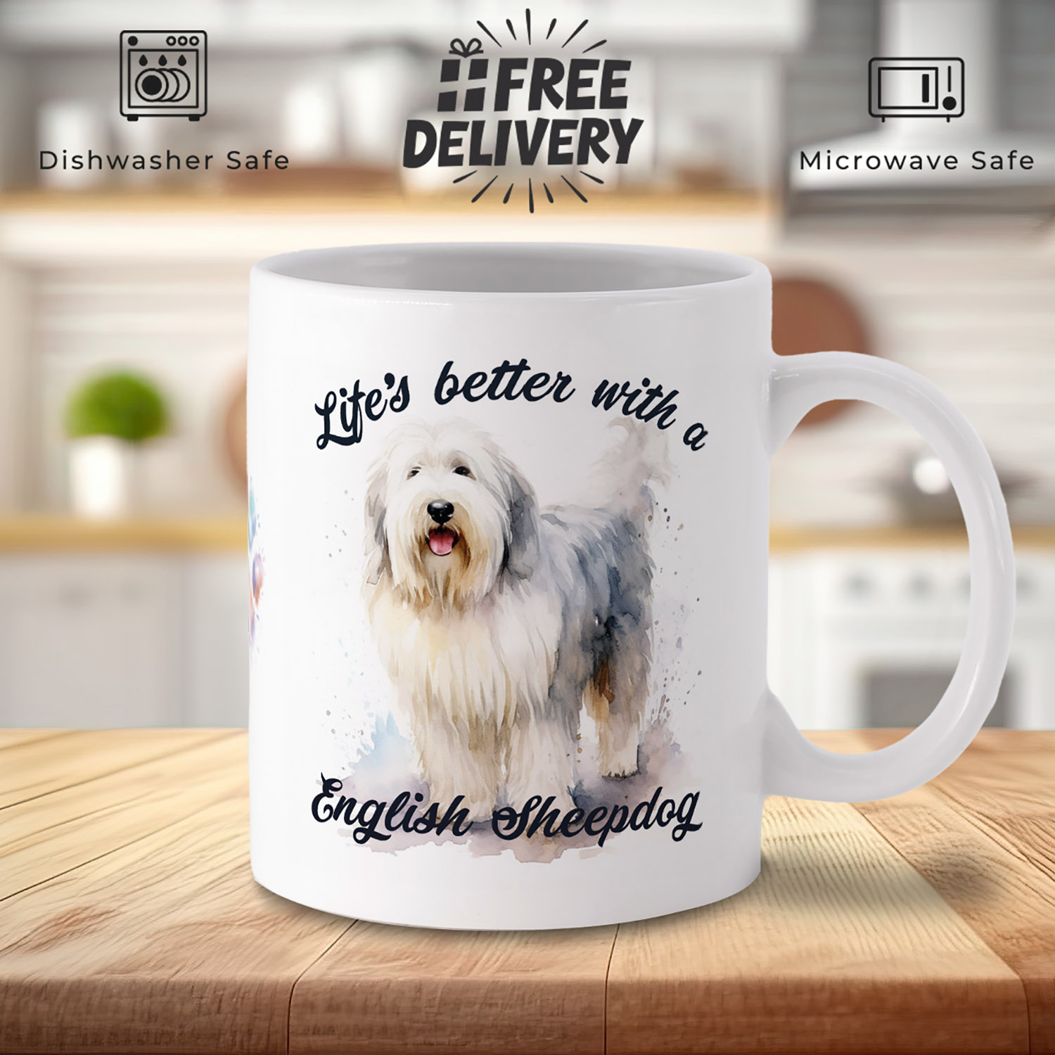 English Sheepdog Mug - Perfect Gift for Dog Lovers