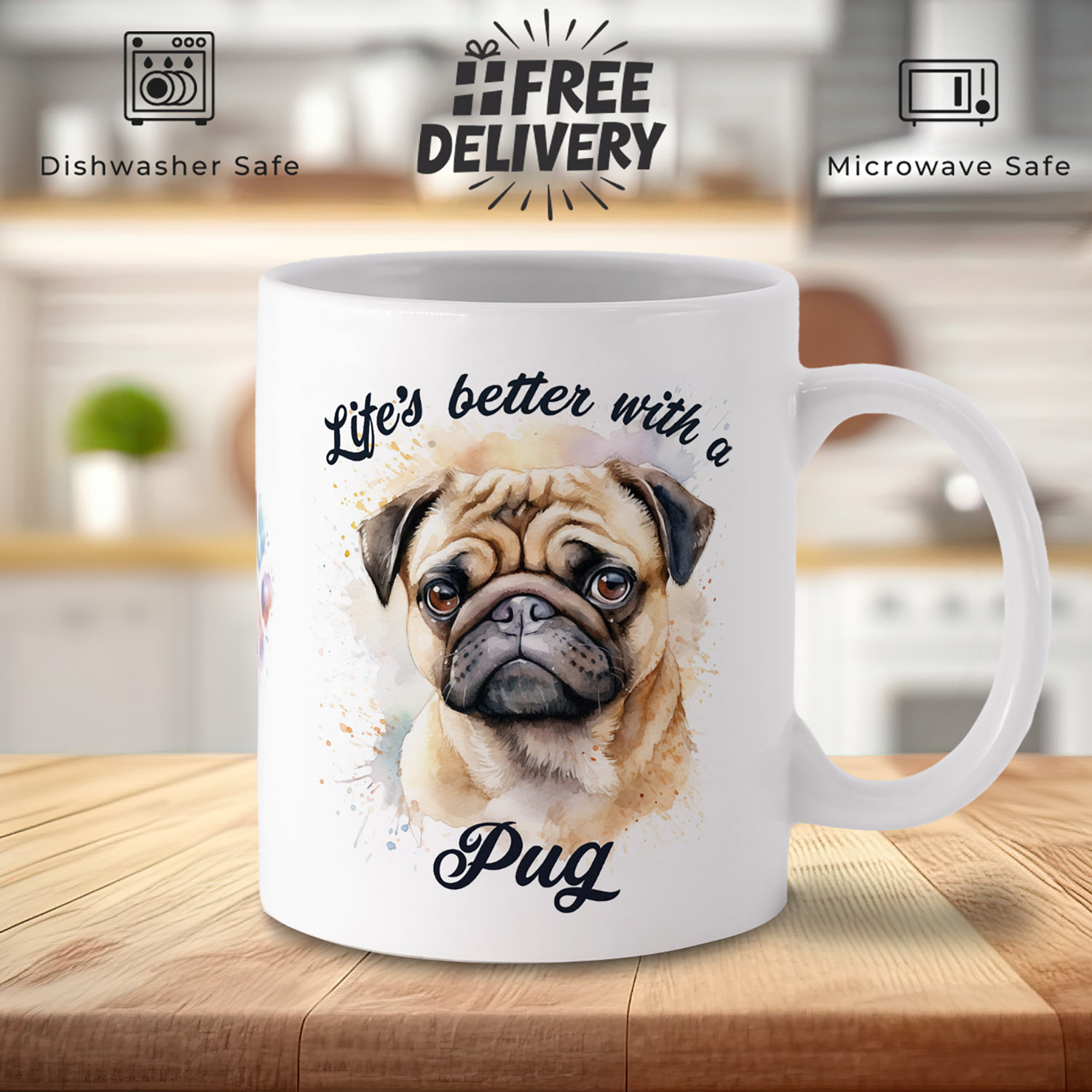 Adorable Pug Mug for Dog Lovers - Perfect Gift Idea