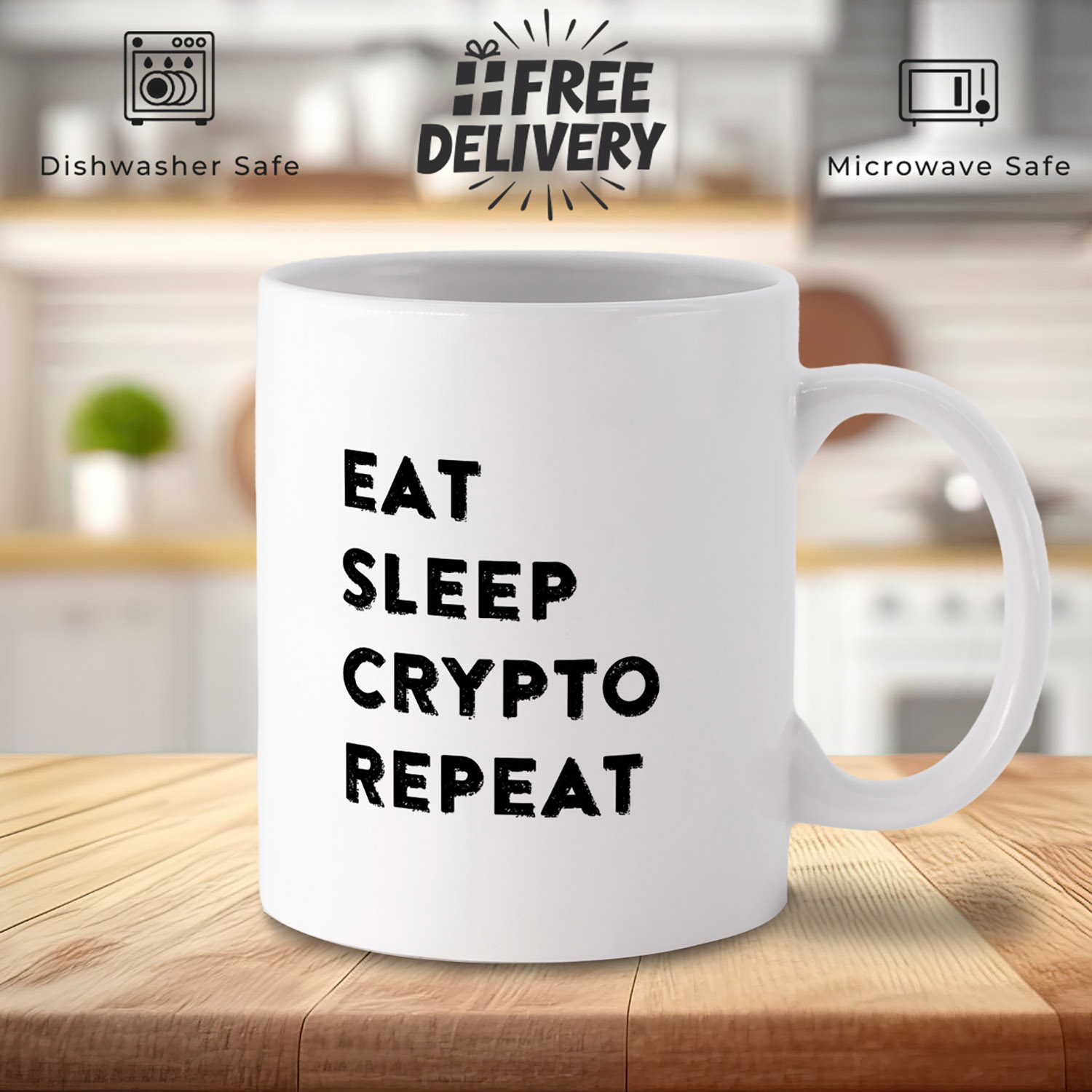 Eat Sleep Crypto Repeat Mug - Perfect Gift for Crypto Lovers