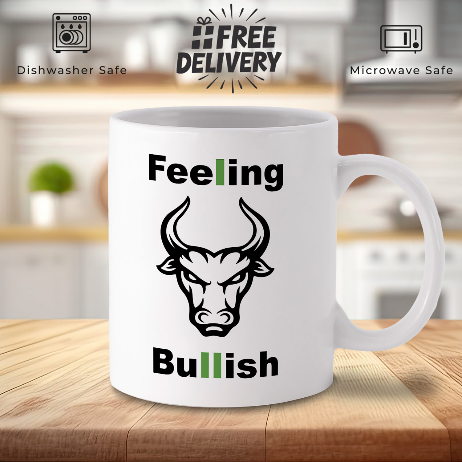 Feeling Bullish Crypto Mug - Perfect Gift for Traders