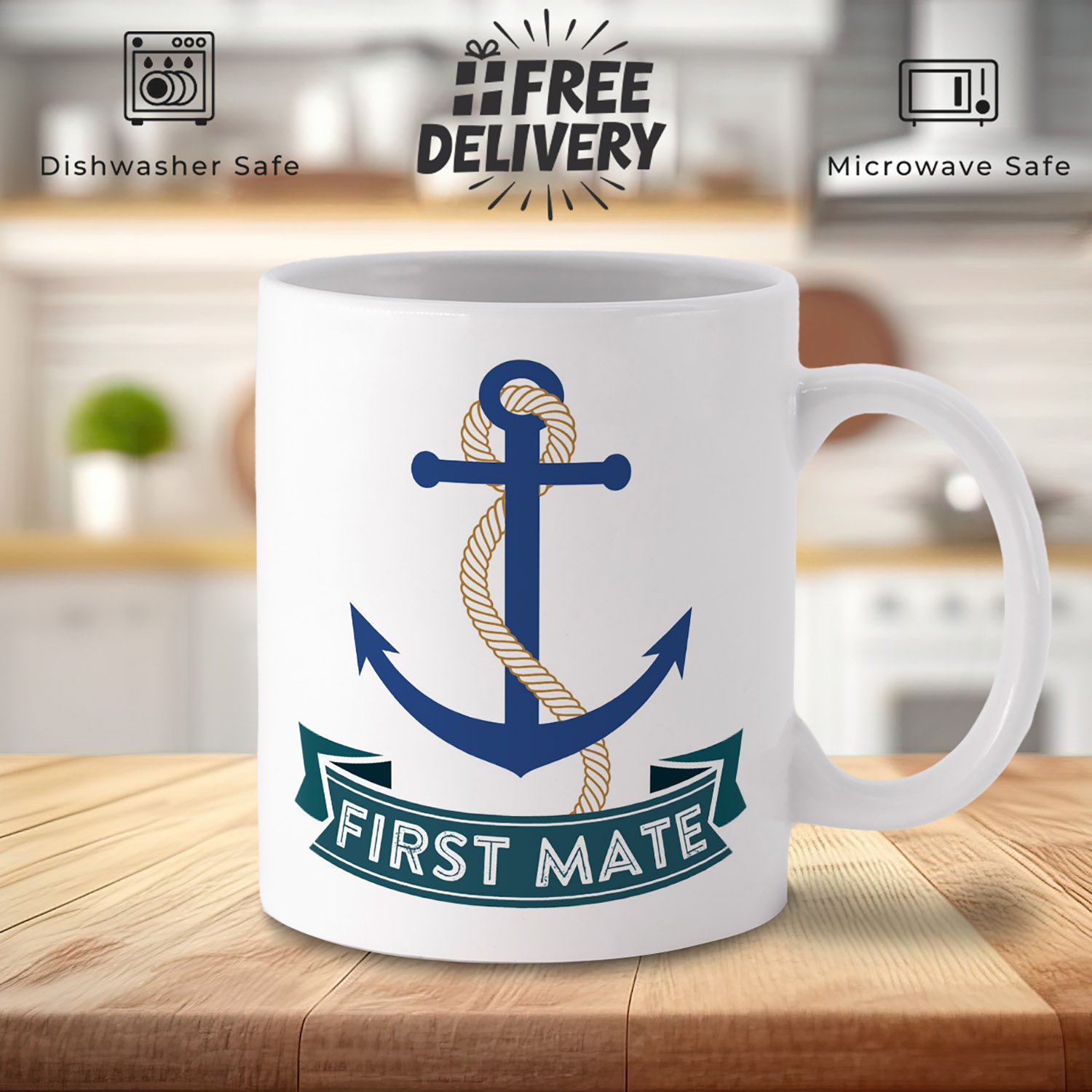 Nautical Anchor Mug with Rope - Perfect Gift for Sailors