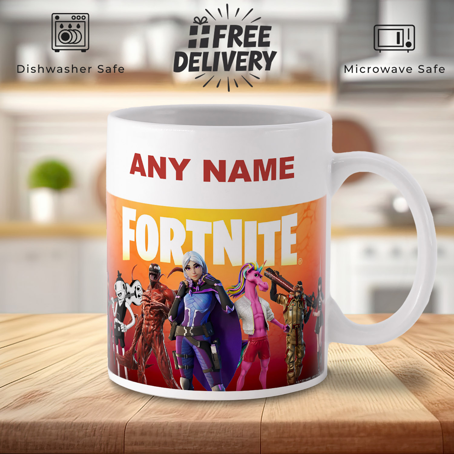 Personalized Fortnight Mug - Custom Name Gift for Gamers