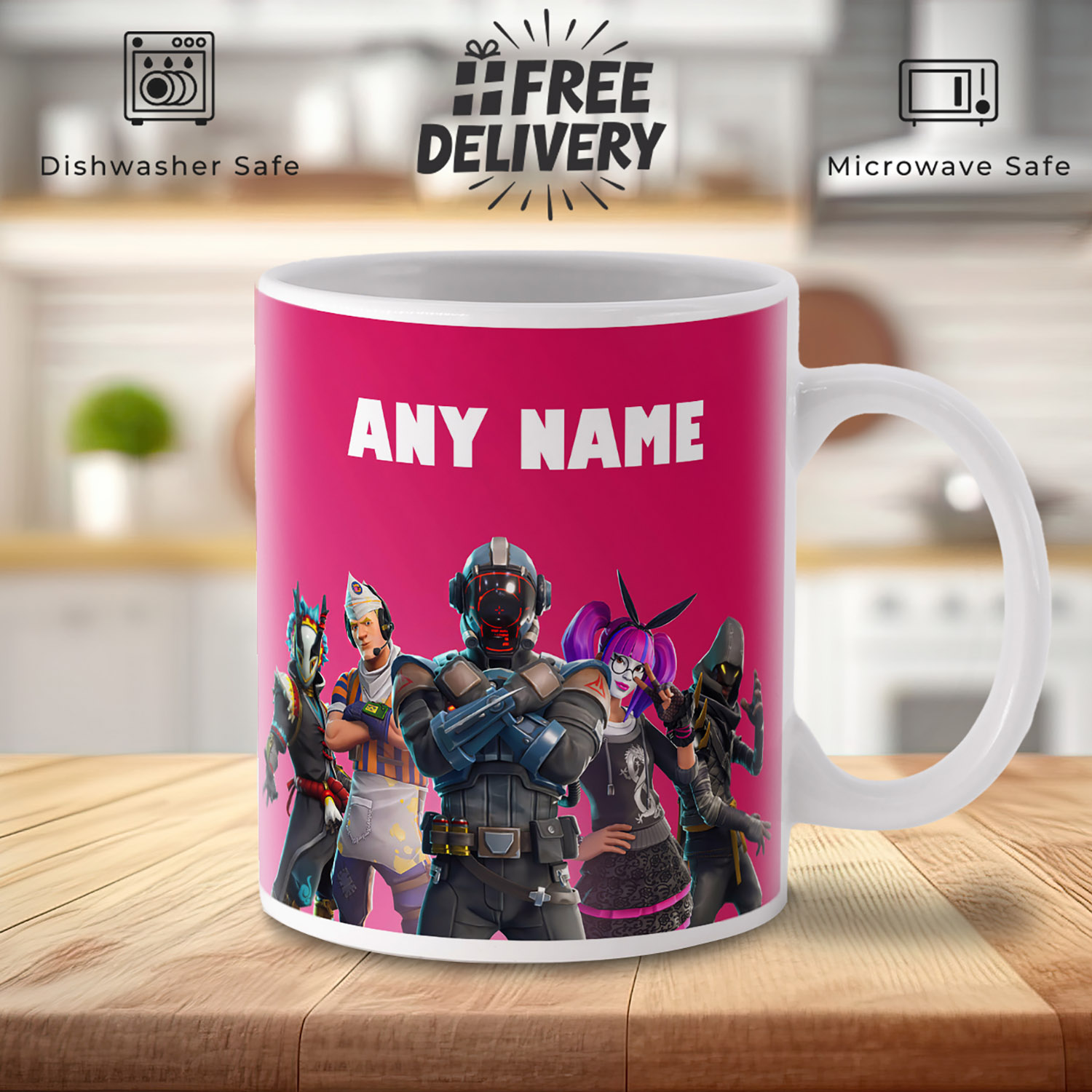 Fortnite Neon Pink Mug - Perfect Gift for Gamers!