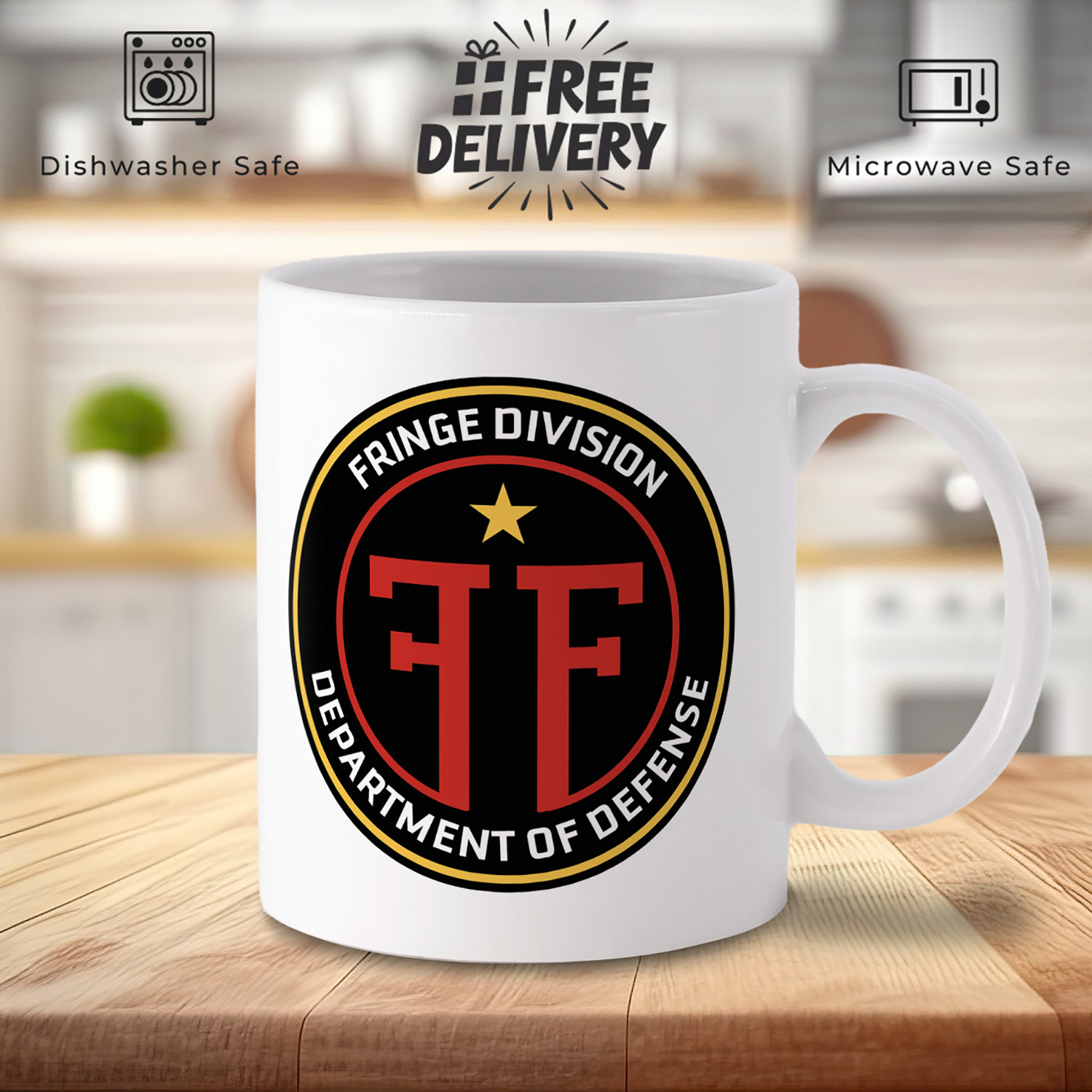 Fringe Division Defense Badge Mug - Unique Gift for Fans