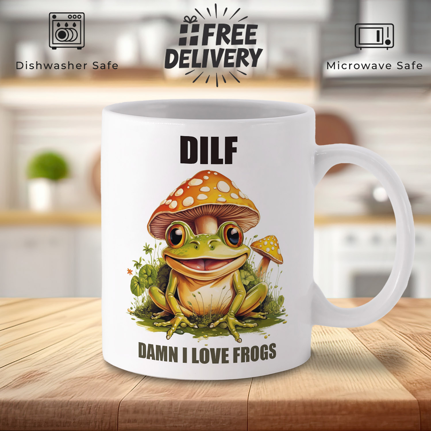 DILF Frog Mug: Quirky Gift for Frog Lovers