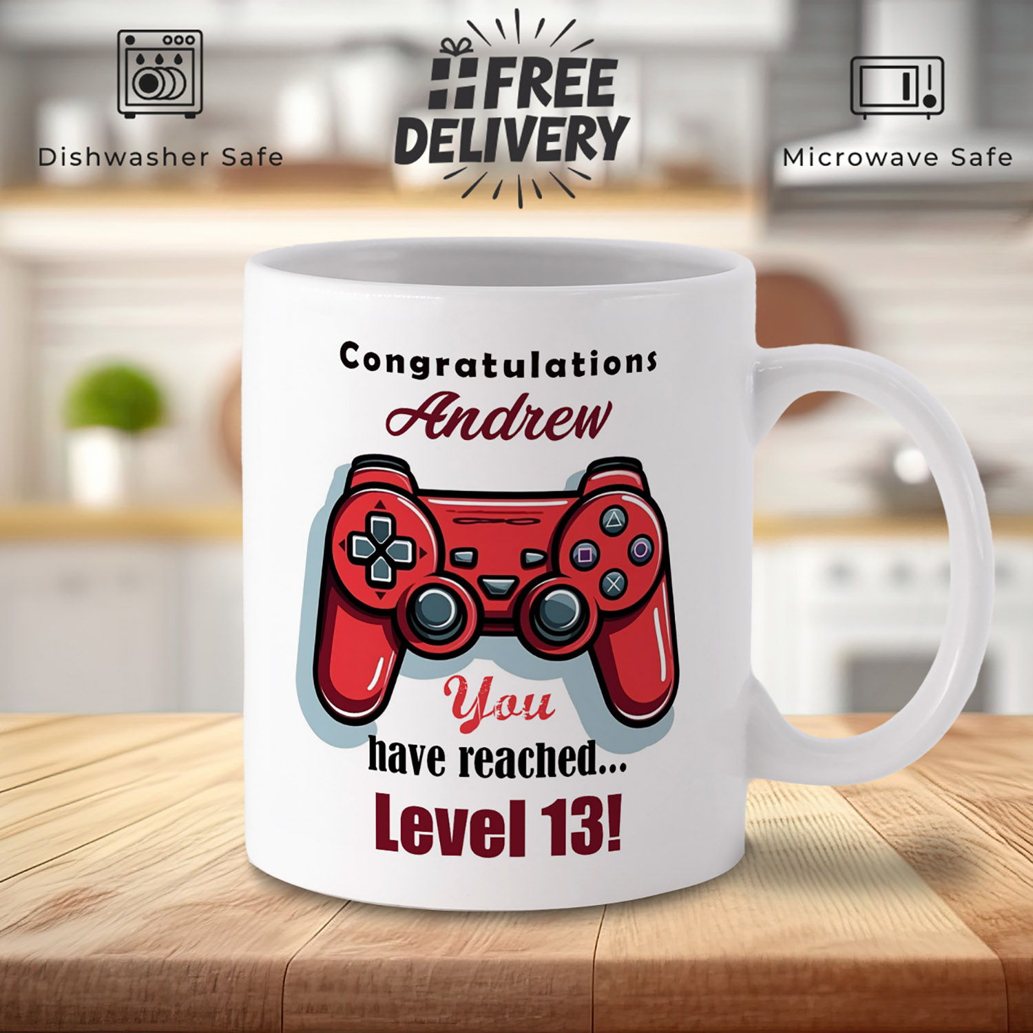 Personalised Gaming Level Mug - Perfect Gift for Gamers