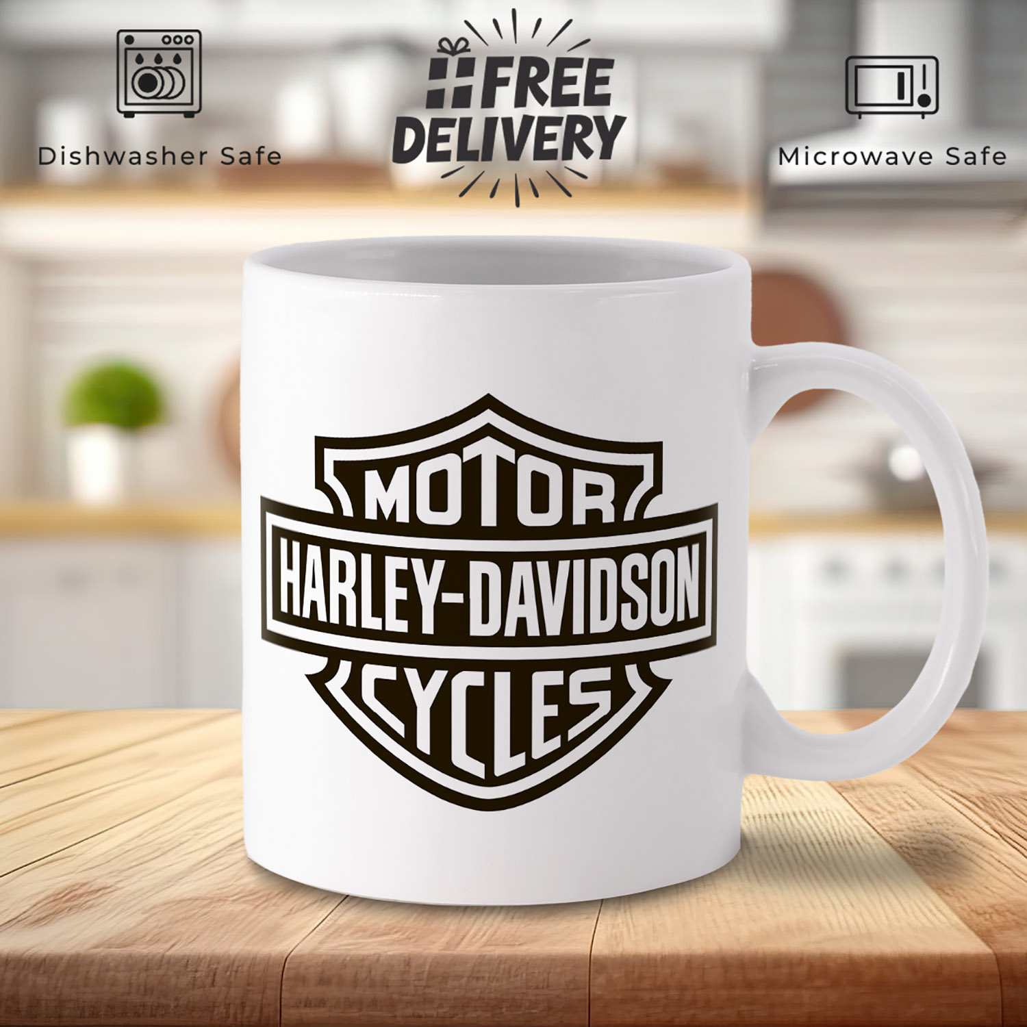 Harley-Davidson Badge Mug: Perfect Gift for Bikers