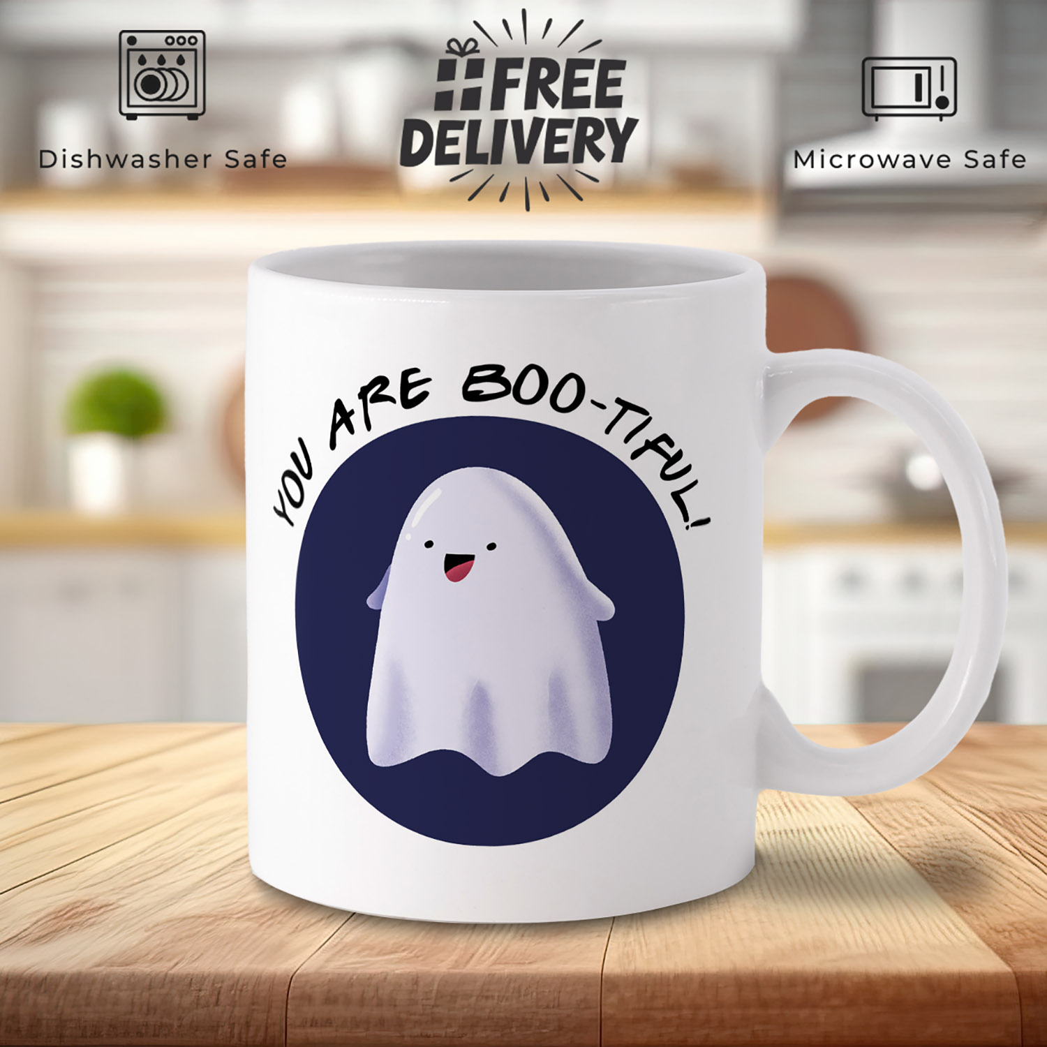 Boo-tiful Cute Ghost Mug for Spooky Coffee Lovers