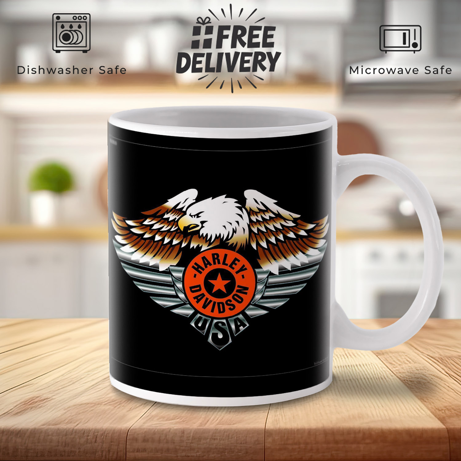 Harley-Davidson USA Eagle Logo Mug for Bikers & Collectors