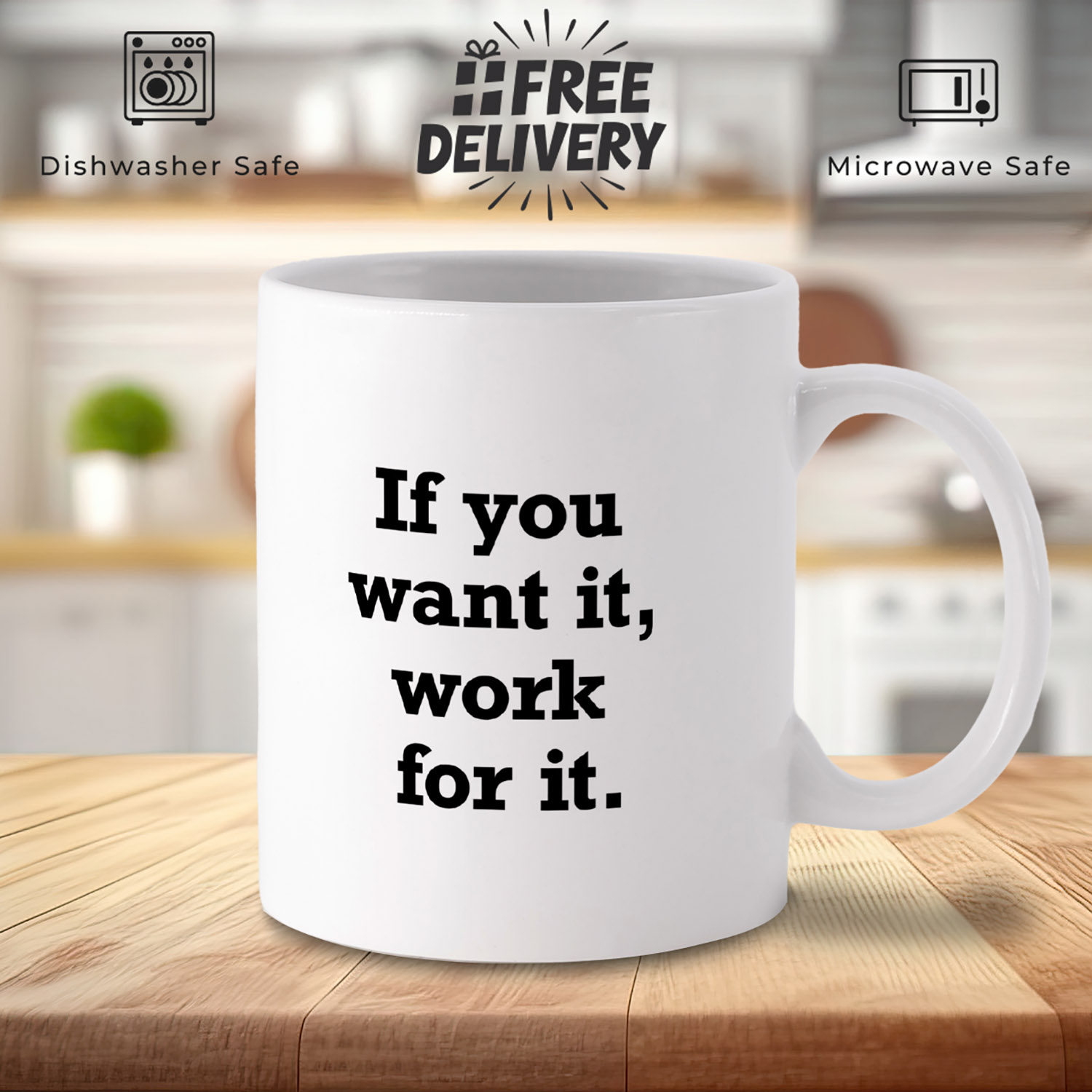 Motivational 'Work for It' Mug - Perfect Gift for Achievers