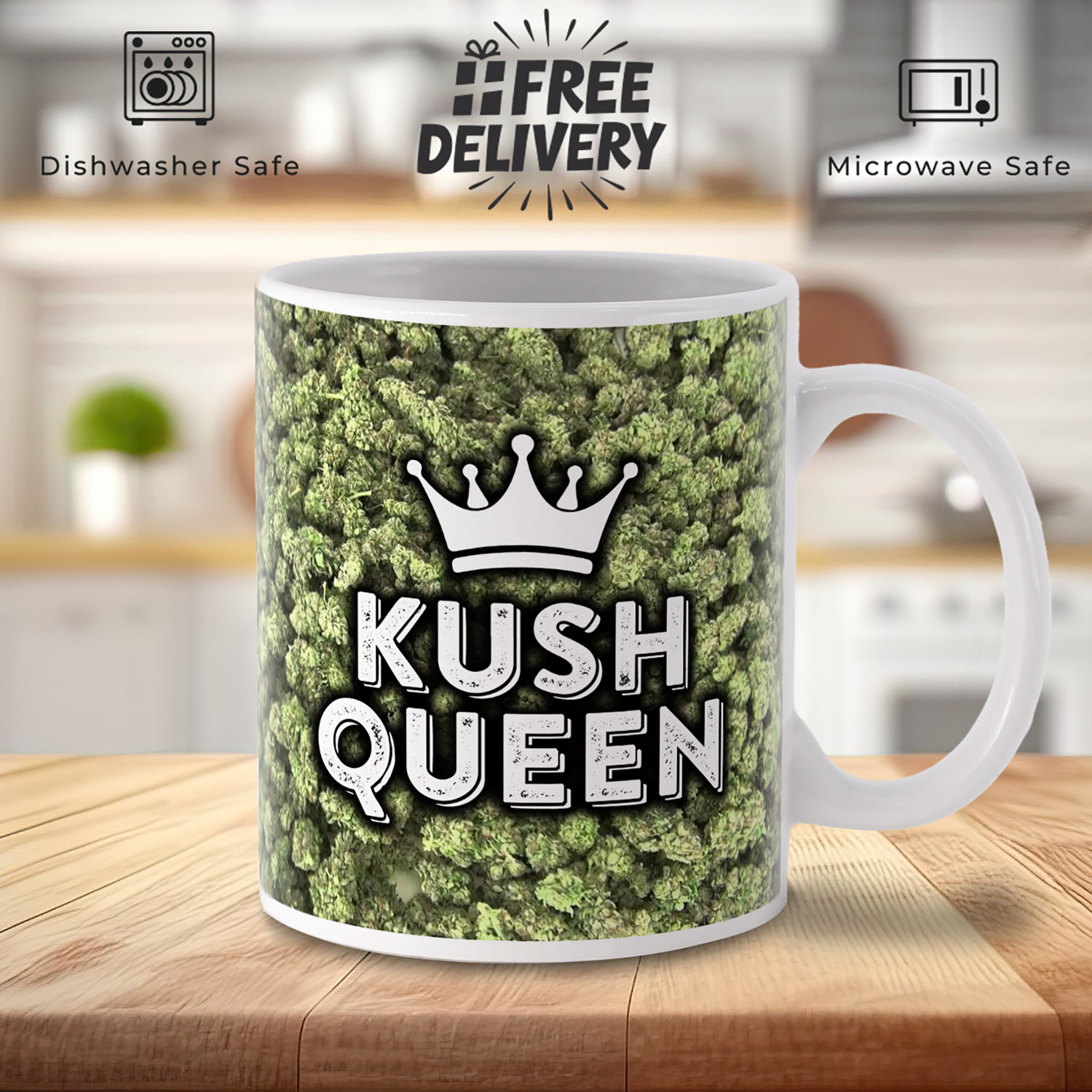 Kush Queen Bud Mug: Unique Cannabis-Inspired Design