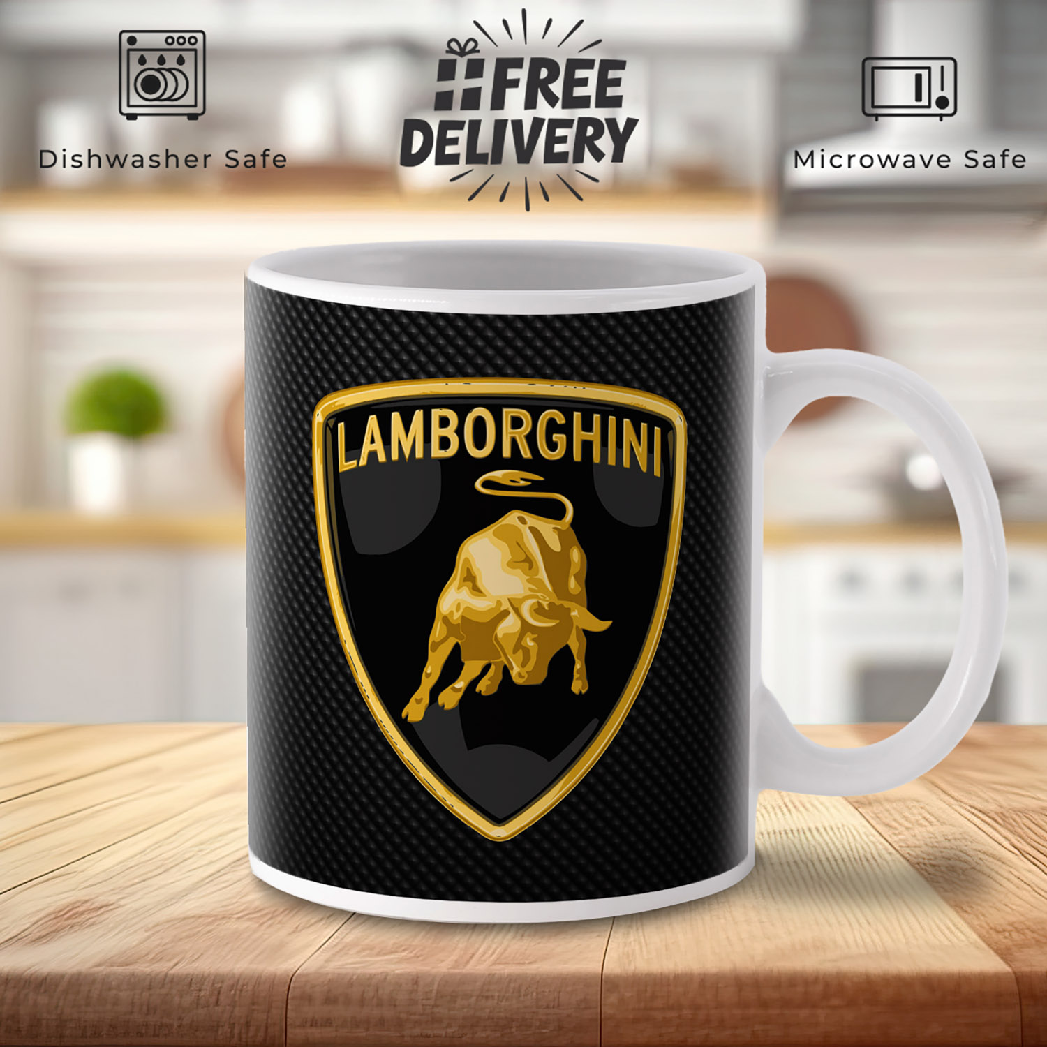 Lamborghini Logo Mug - Perfect Gift for Car Enthusiasts