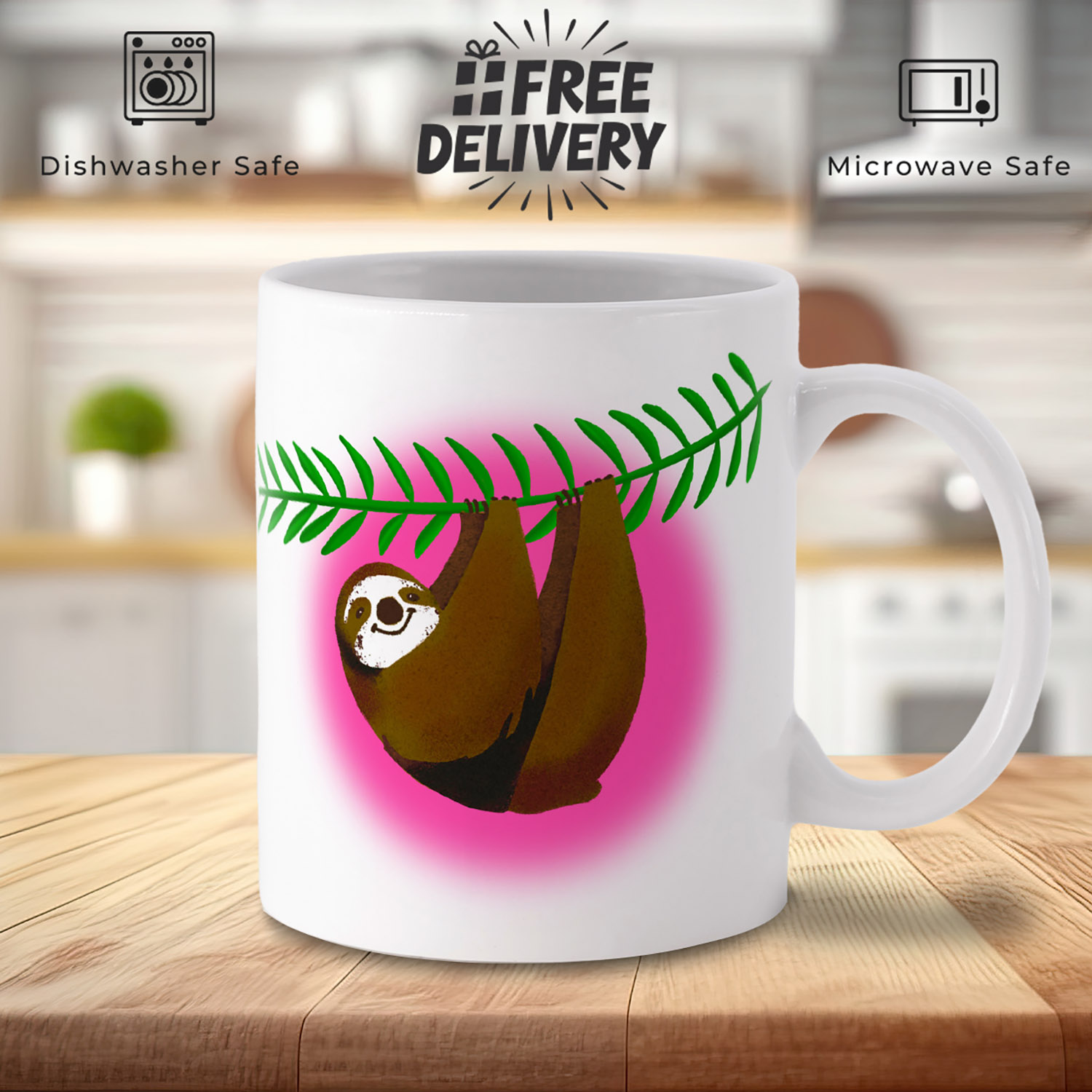 Lazy Sloth Illustrated Mug - Perfect Gift for Sloth Lovers