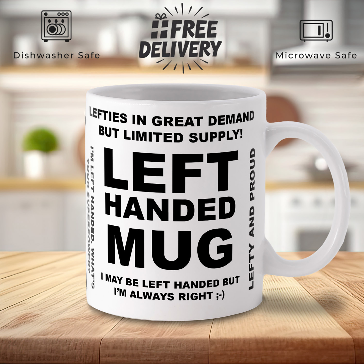 Left-Handed Mug: Perfect Gift for Lefties & Coffee Lovers