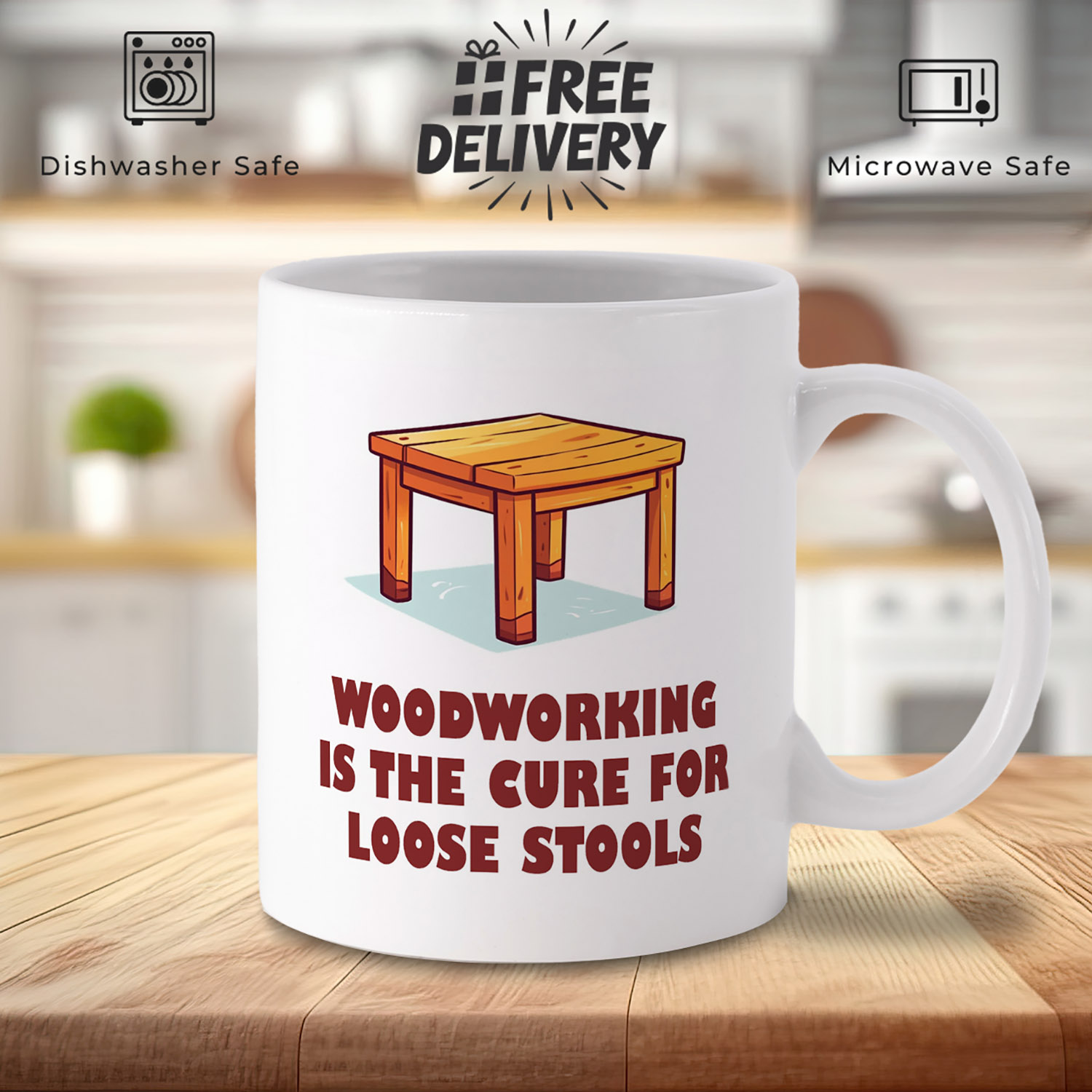 Funny Loose Stools Mug for Carpenters & Woodworkers