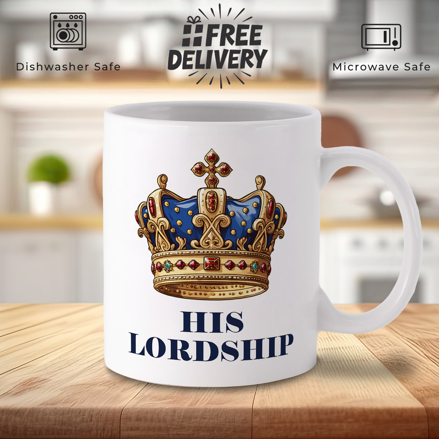 His Lordship Crown Mug - Regal Gift for Tea Lovers