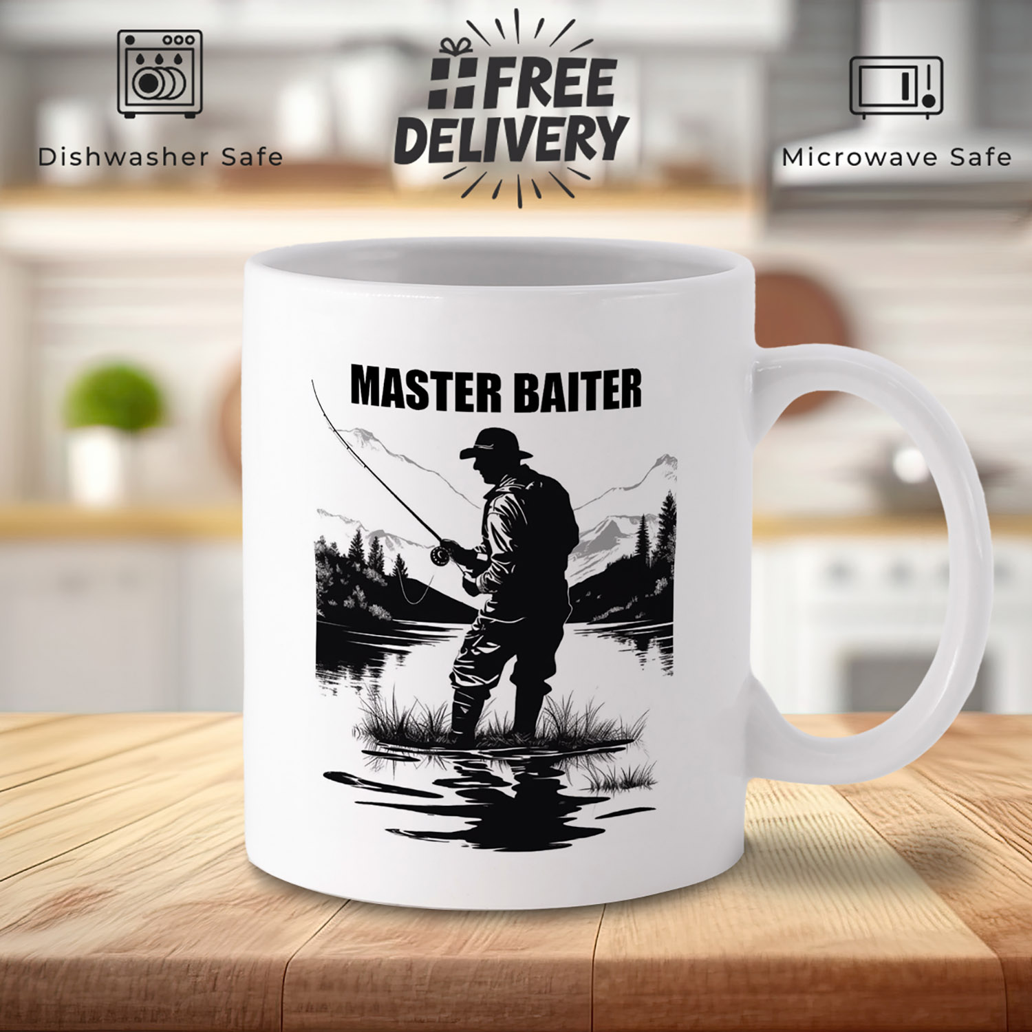 Master Baiter Mug: Fun Fishing Gift for Anglers