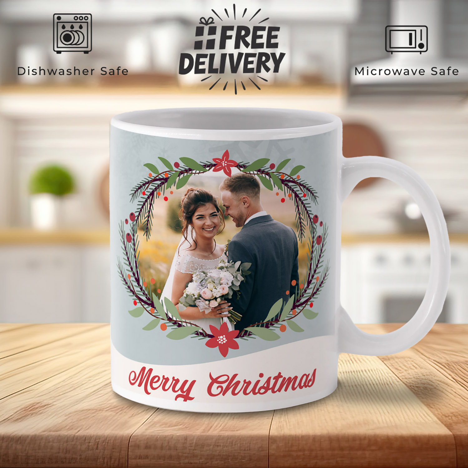 Personalised Merry Christmas Photo Mug - Perfect Gift!