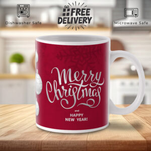 Festive Silver 'Merry Christmas' Mug for Holiday Cheer
