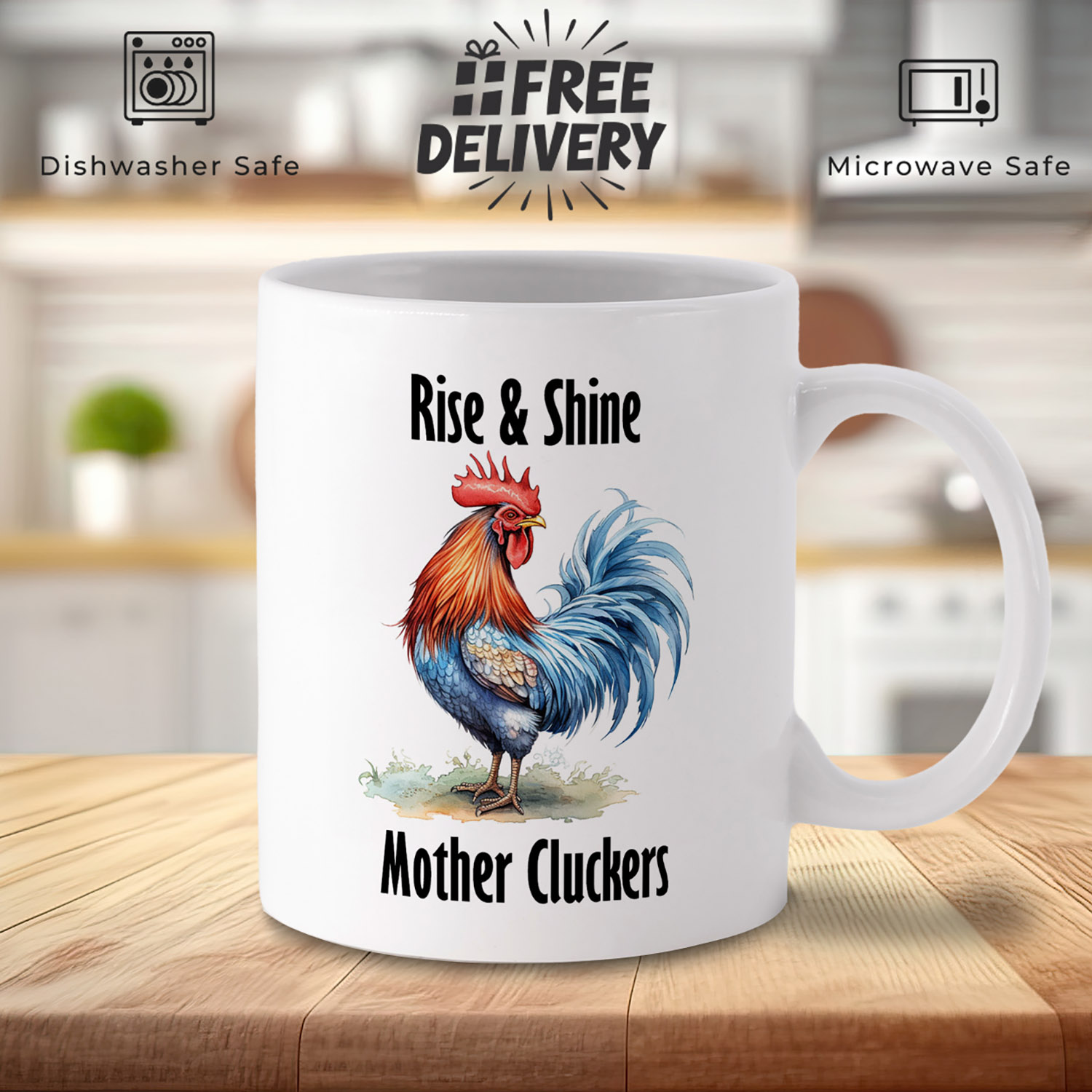 Rise & Shine Mother Cluckers Coffee Mug for Fun Moms