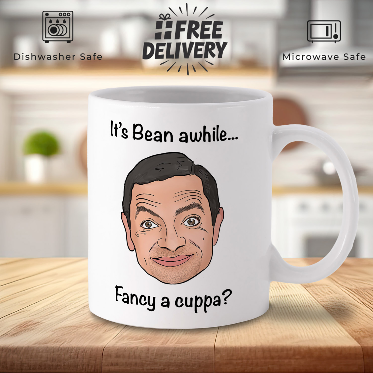 Mr. Bean Mug: Whimsical Design for Fun Coffee Lovers