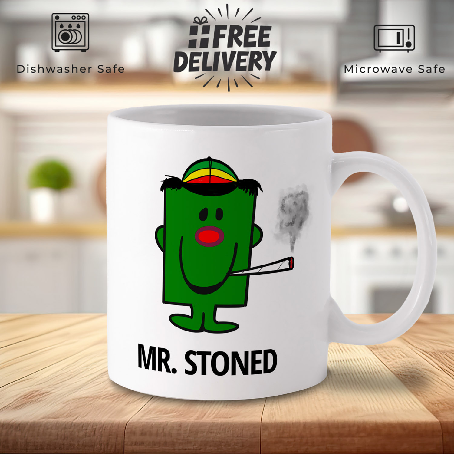 Mr. Stoned Mug: Quirky Gift for Cannabis Lovers