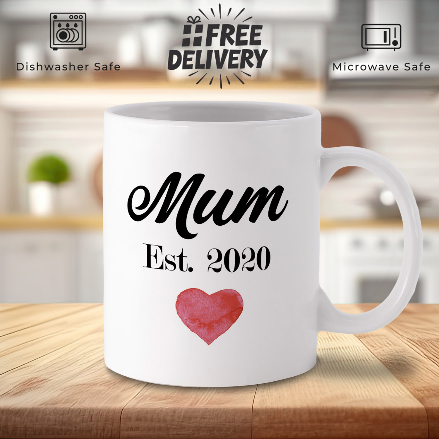 Personalized 'Mum Est 2023' Coffee Mug - Perfect Gift for New Moms