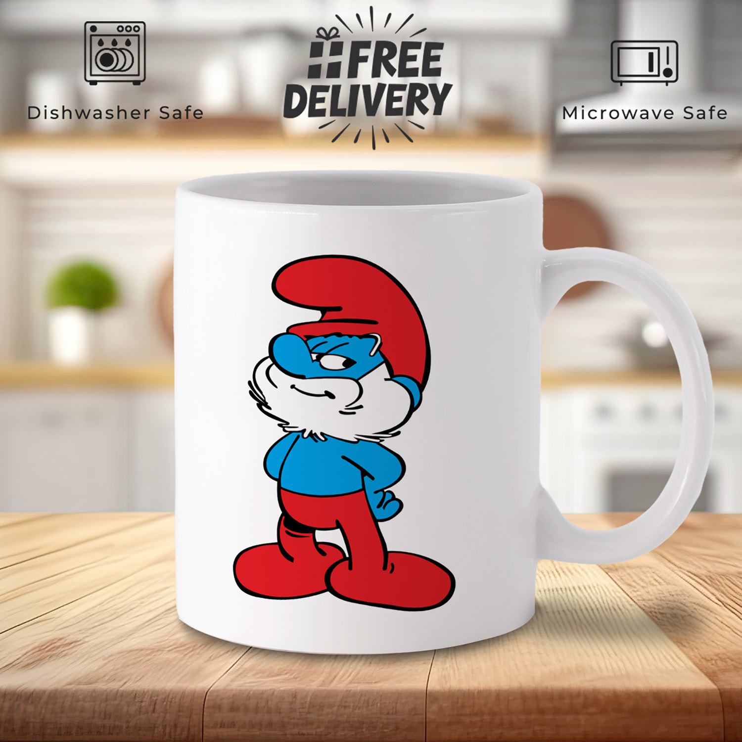 Papa Smurf Mug - Whimsical Gift for Smurfs Fans