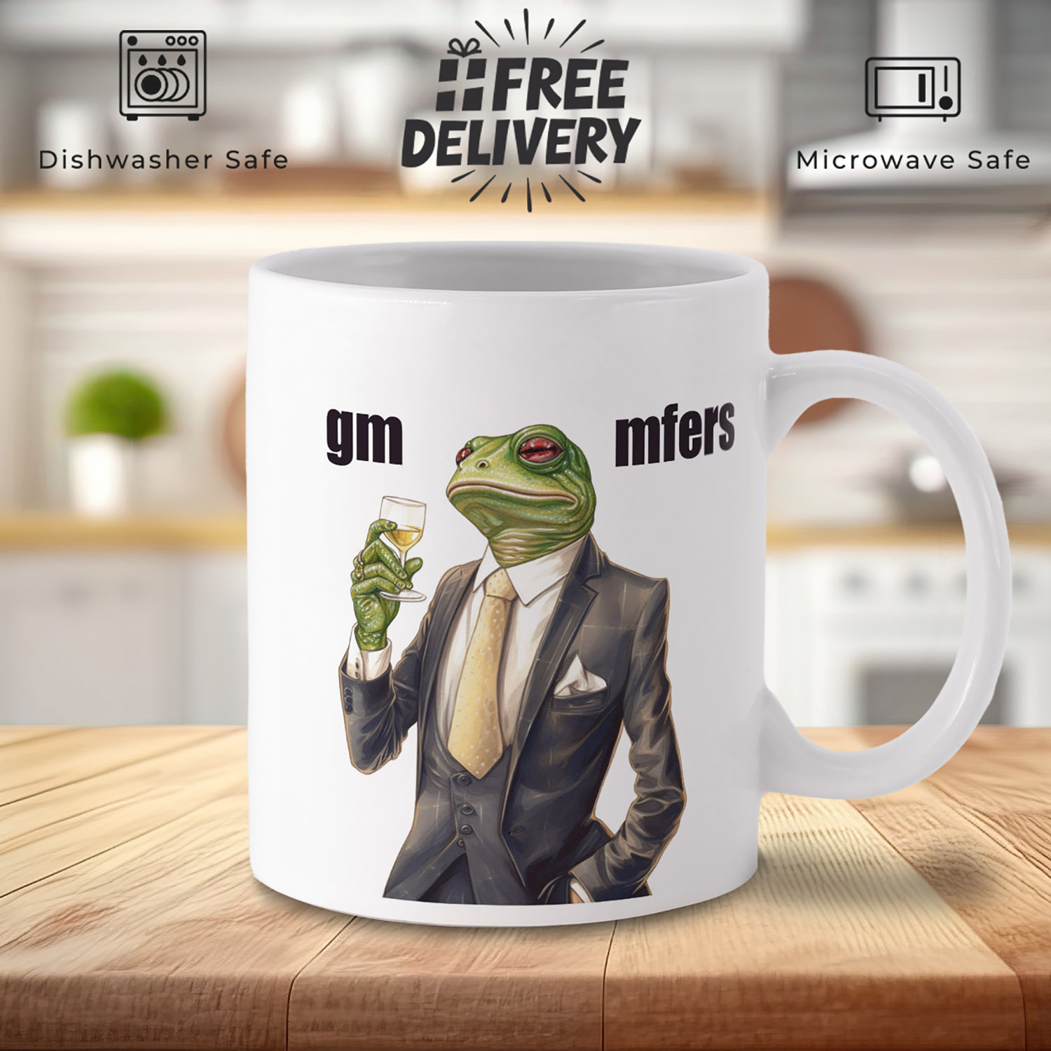 Pepe GM Mfers Crypto Mug - Perfect Gift for Crypto Enthusiasts