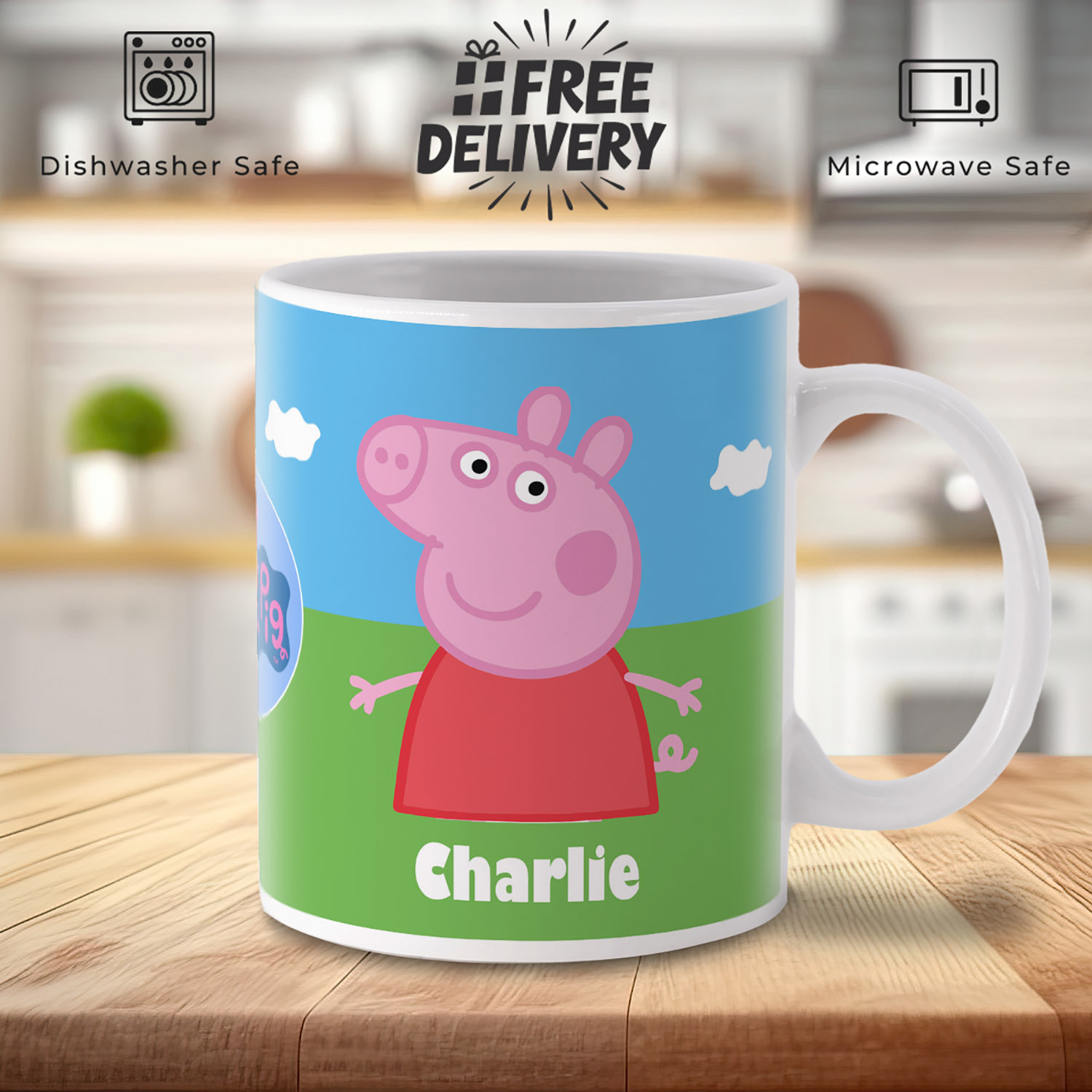 Personalised Peppa Pig Mug for Kids - Custom Gift Idea