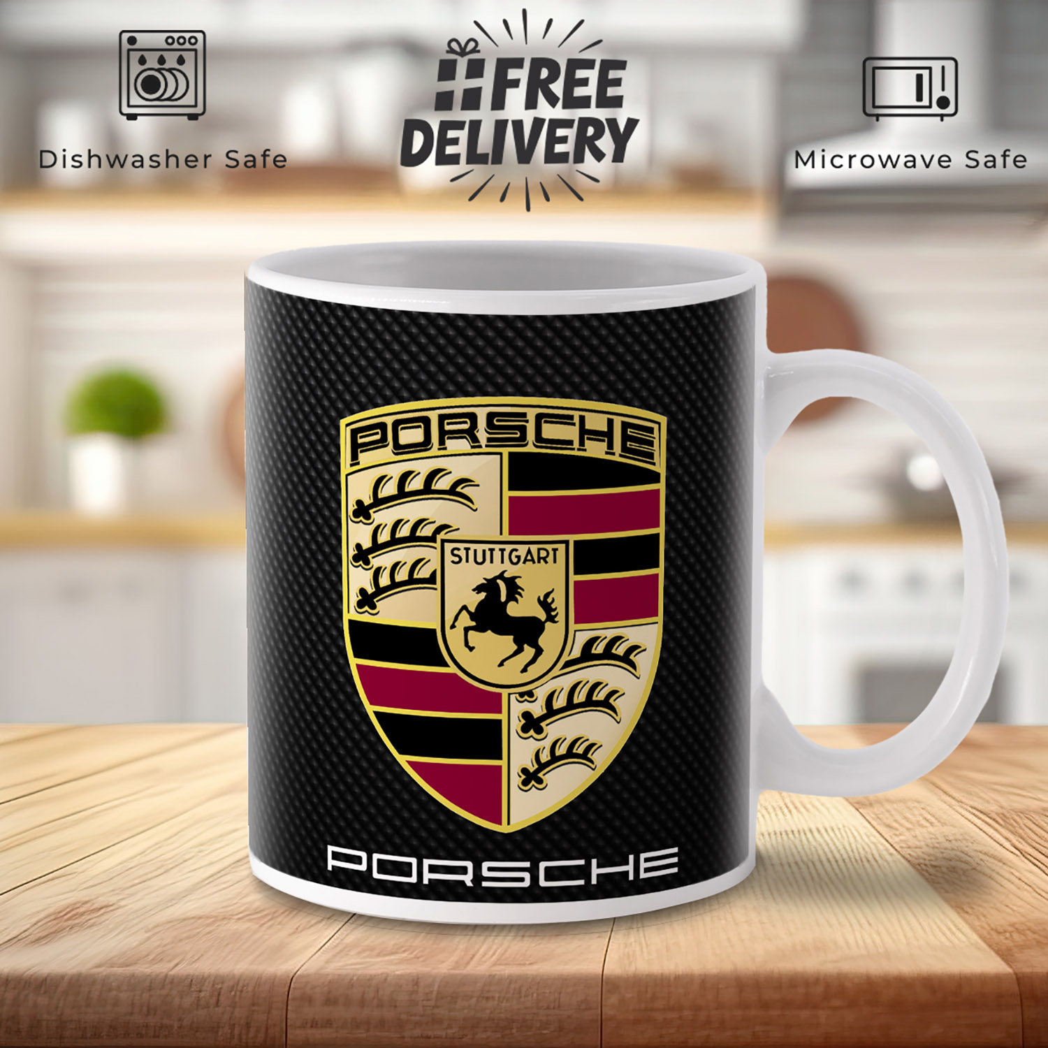 Stuttgart Porsche Logo Mug - Perfect Gift for Car Lovers