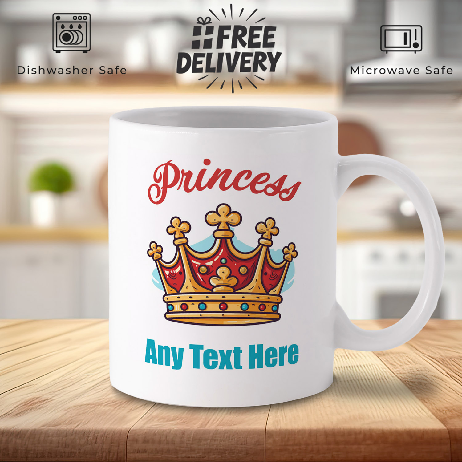 Personalised Princess Crown Mug for Kids - Perfect Gift