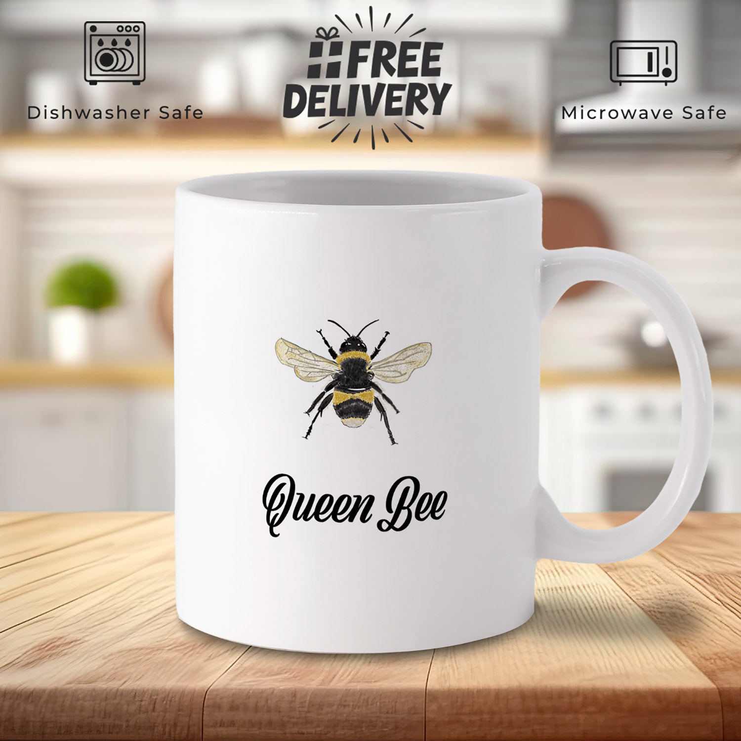 Queen Bee Mug: Stylish Gift for Bee Lovers & Tea Enthusiasts