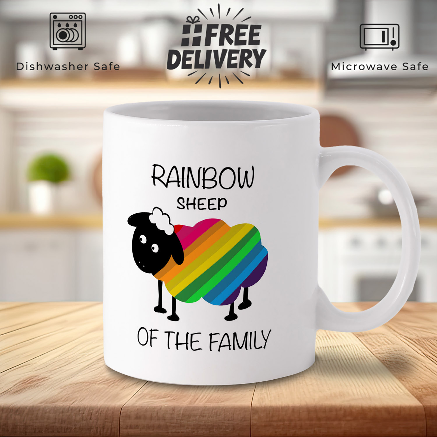 Rainbow Sheep Family Mug - Perfect Gift for Loved Ones