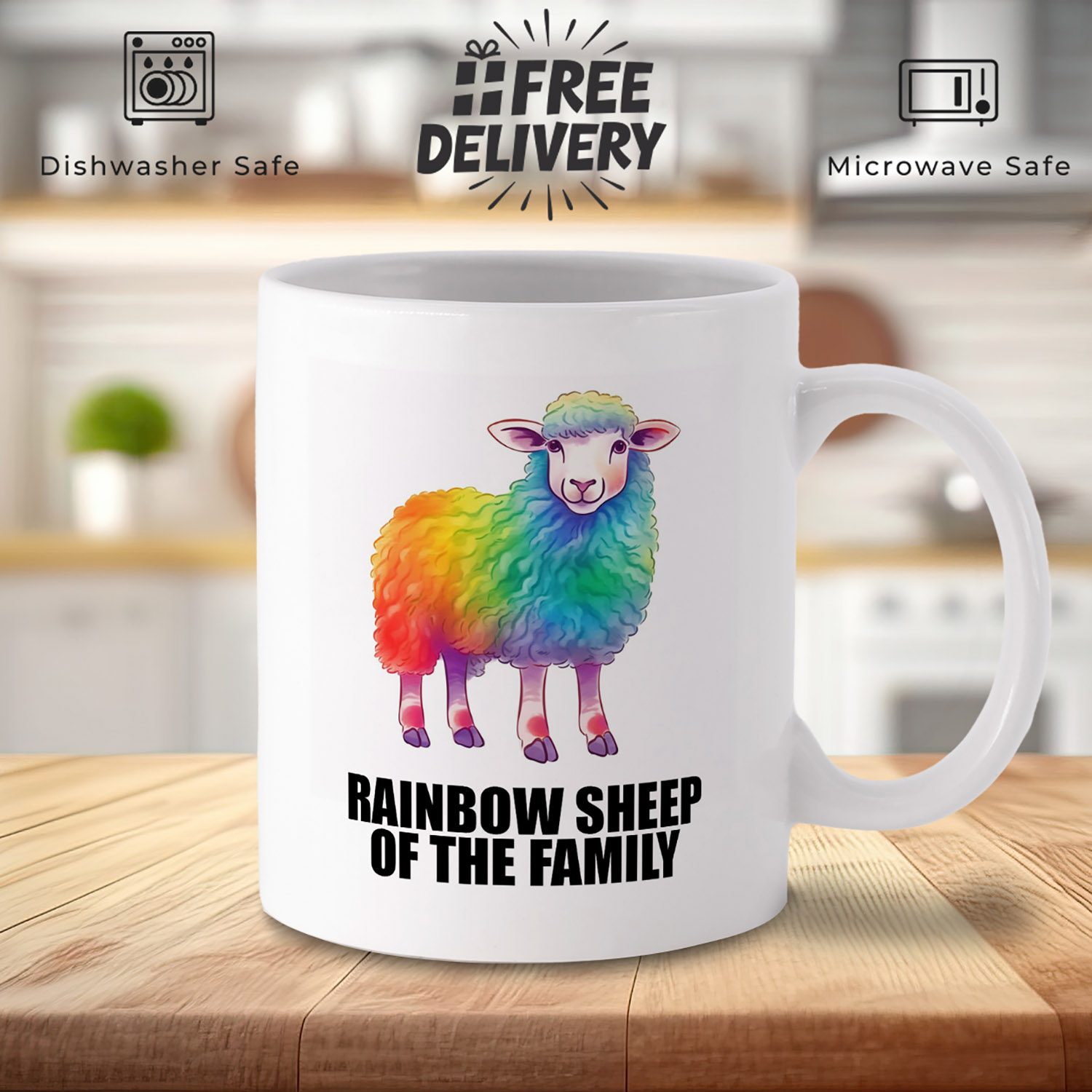 Rainbow Sheep Family Mug - Perfect Gift for Loved Ones