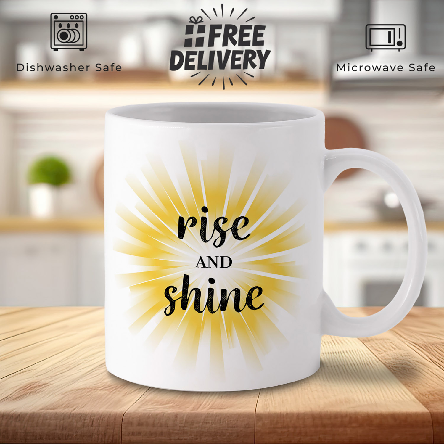 Rise and Shine Sunshine Mug - Cheerful Morning Coffee Cup