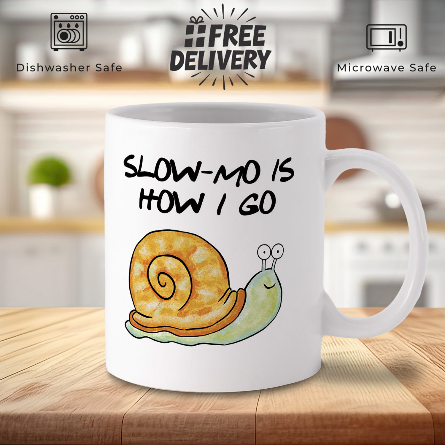 Snail Rise & Slime Mug: Whimsical Gift for Nature Lovers