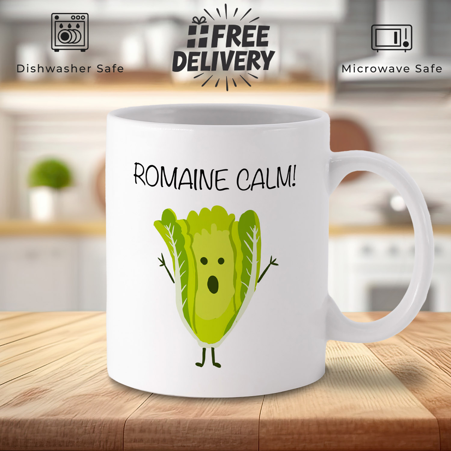 Romaine Calm Mug: Whimsical Design for Tea Lovers