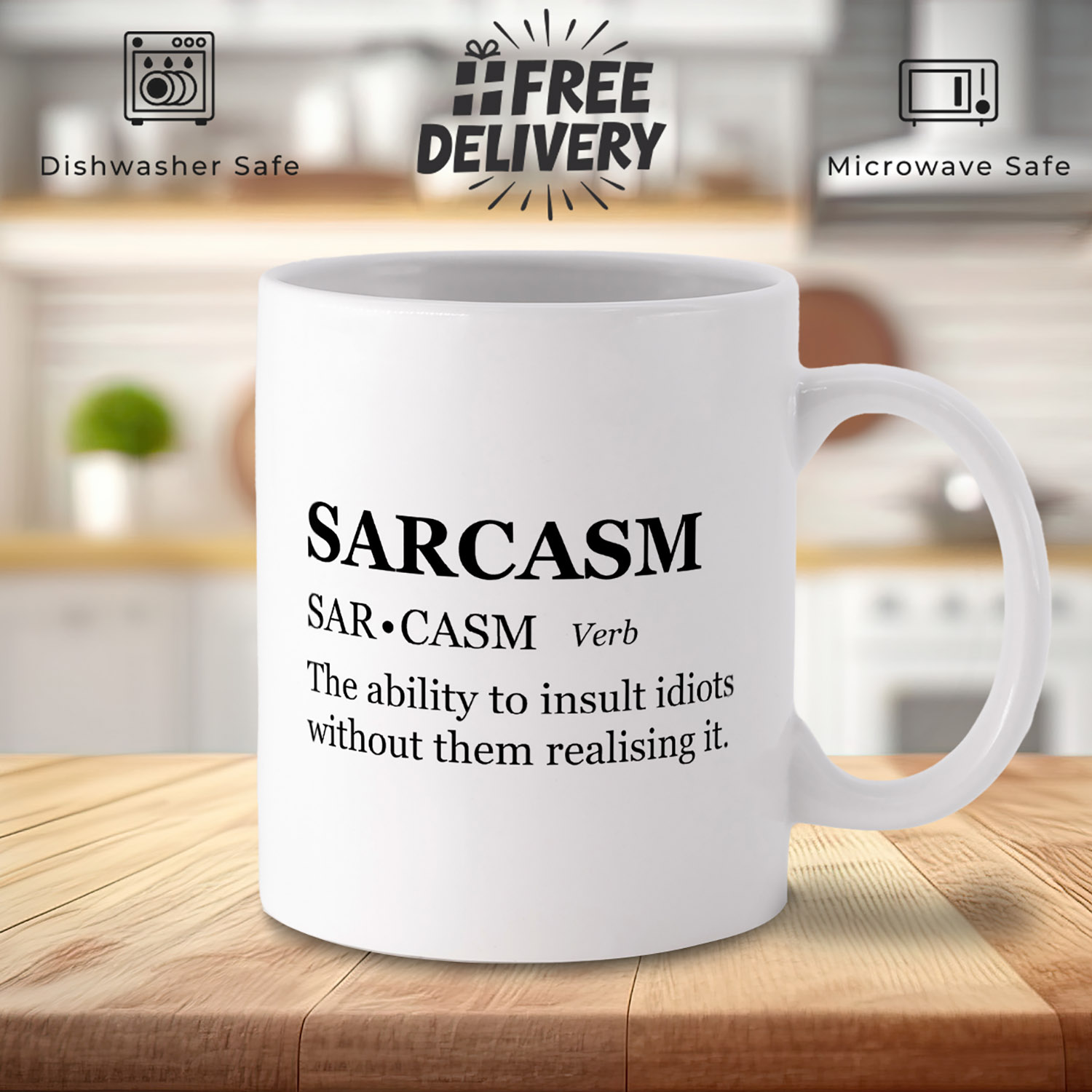 Funny Sarcasm Dictionary Mug for Witty Coffee Lovers