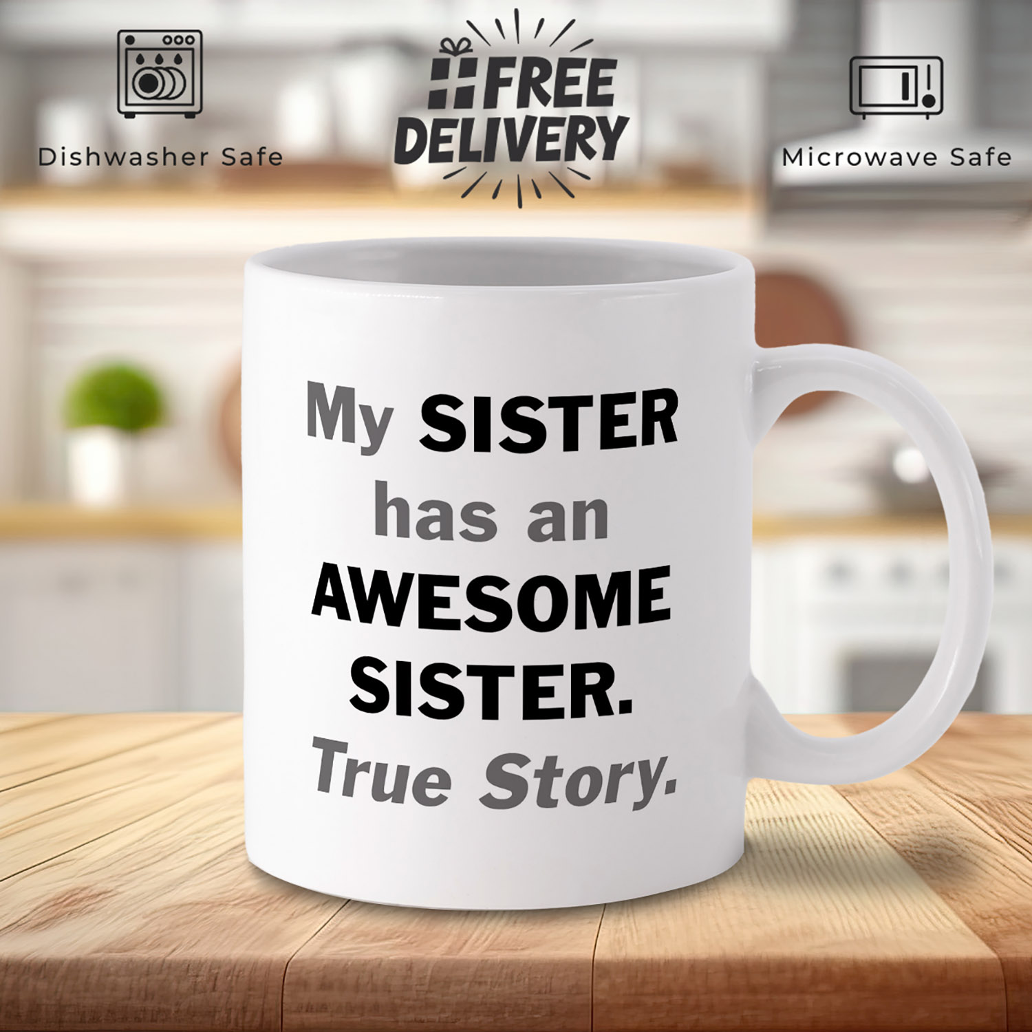 Awesome Sister Mug - Perfect Gift for Sibling Love