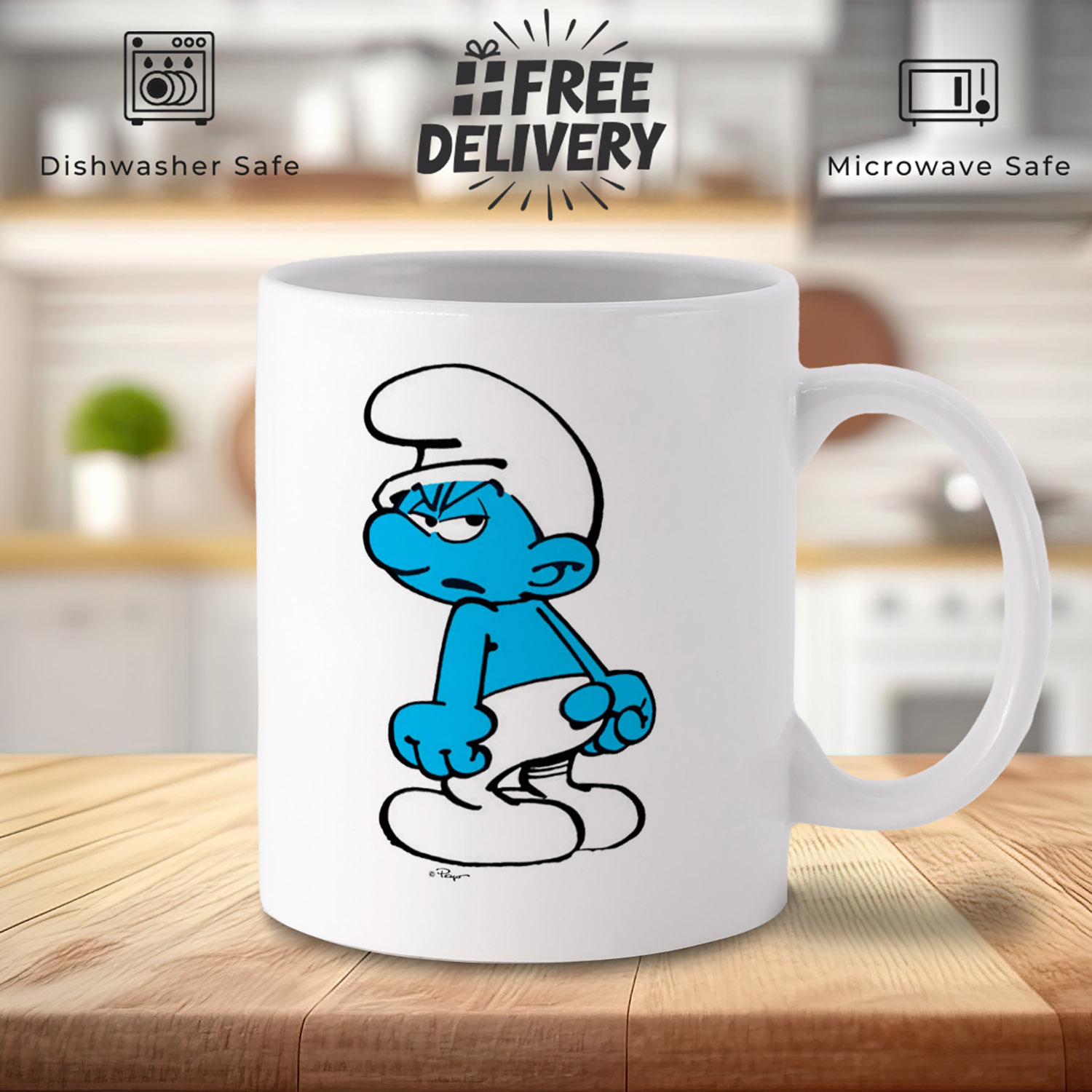 Angry Smurf Mug - Fun Gift for Cartoon Lovers